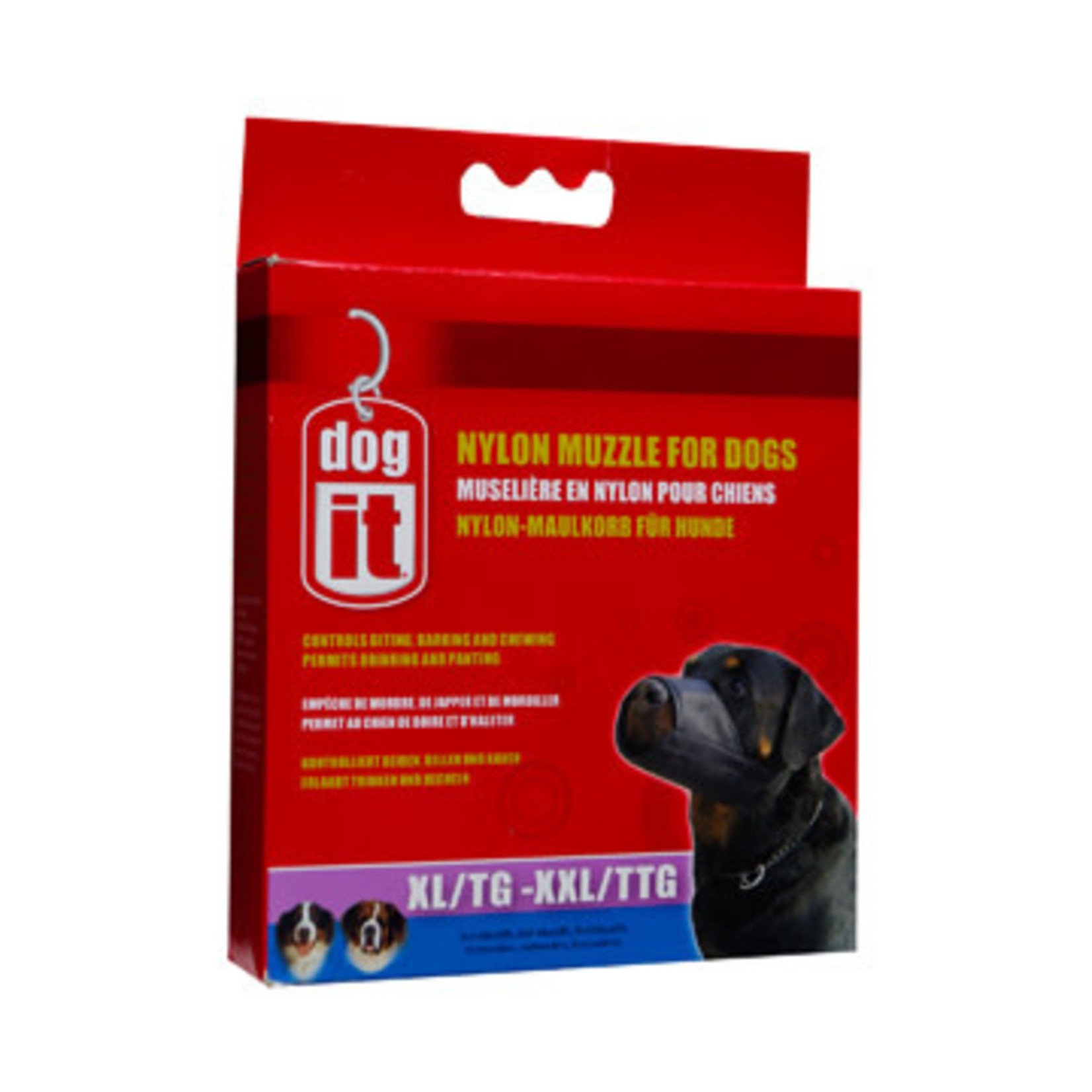 DogIt Dogit Nylon Dog Muzzle - Black - X Large to XX Large (24 cm / 9.4in)
