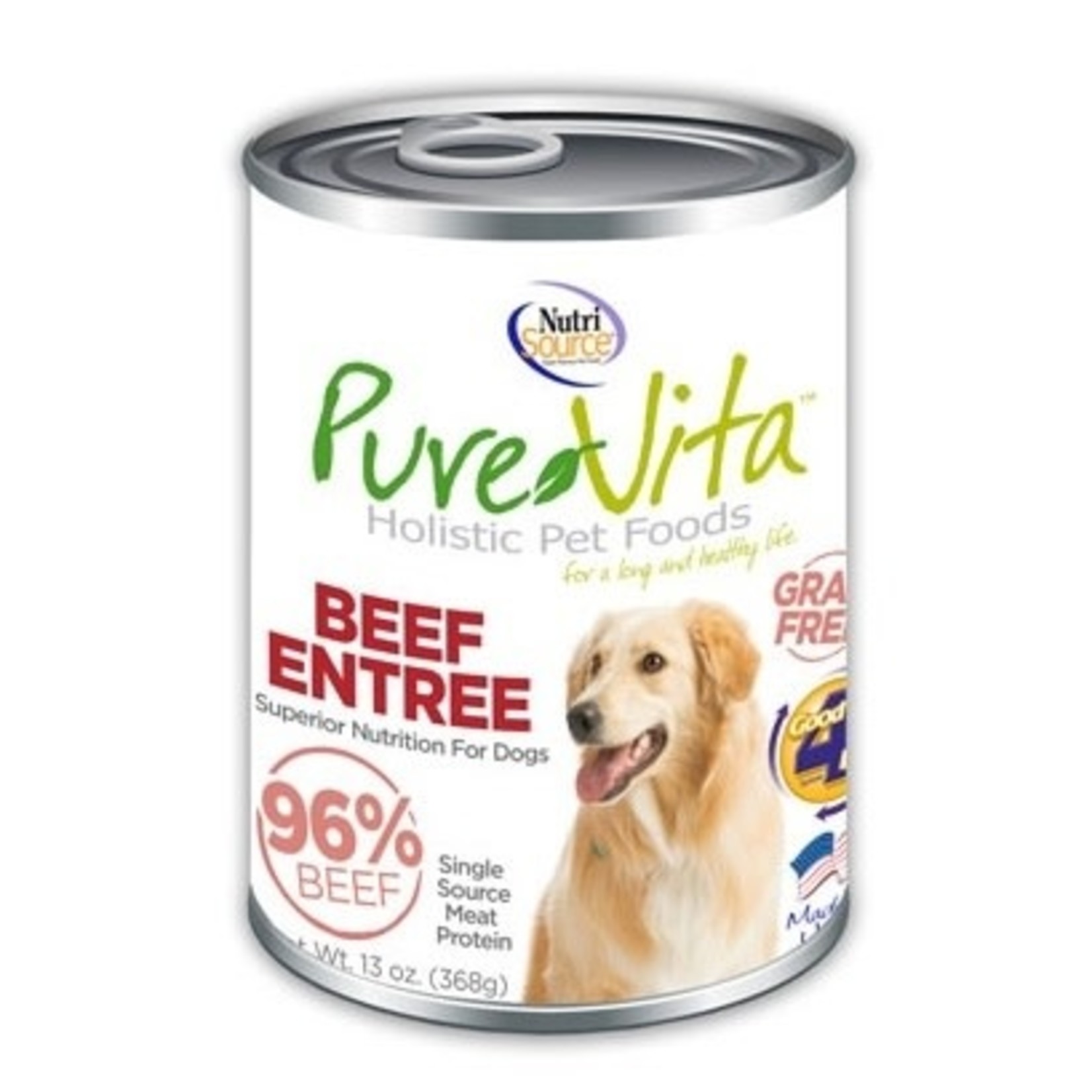 NUTRISOURCE PureVita CAN DOG GF Beef & Beef Liver 13 oz