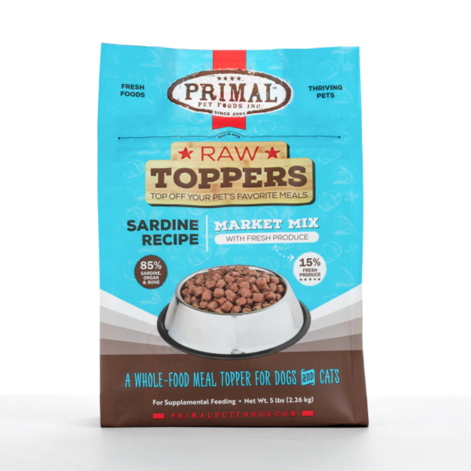 Primal Primal Dog/Cat Raw Topper Market Mix Sardine 5 lb
