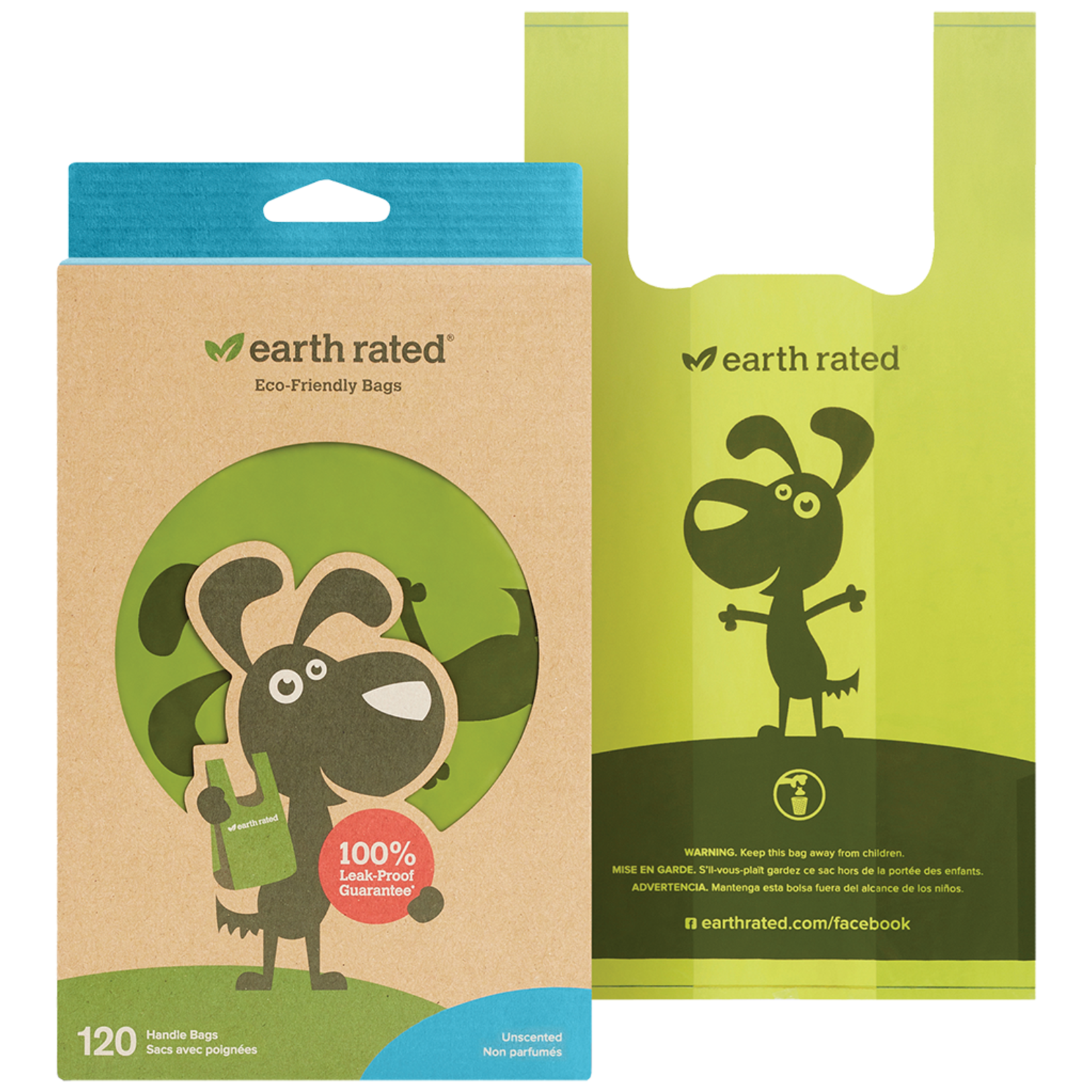 Earth Rated Unscented Easy-Tie Handle Bags | 120 Bags