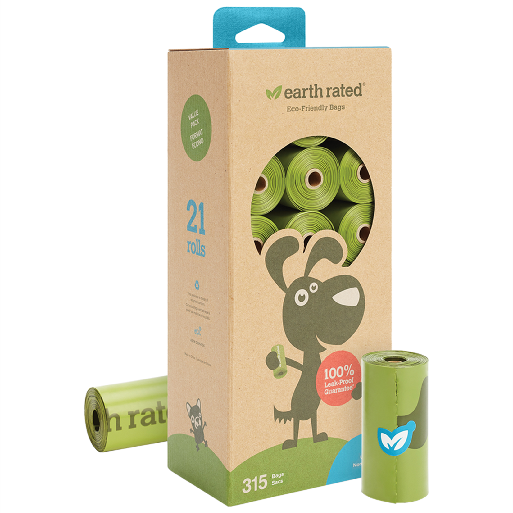 Earth Rated Unscented Refill Bags | 21 Rolls 315 Bags
