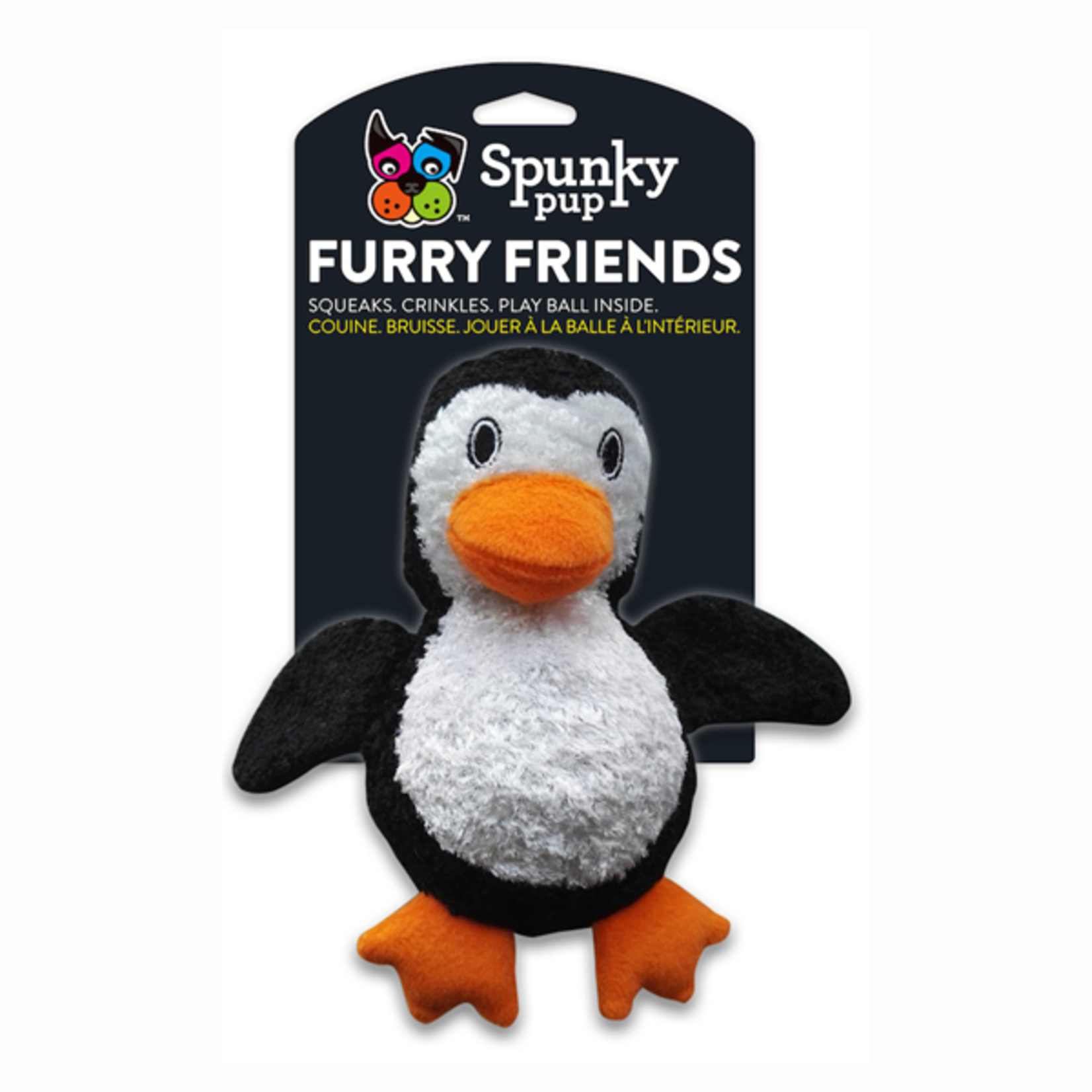 Spunky Pup Spunky Pup Furry Friends Penguin w/ Ball Squeaker