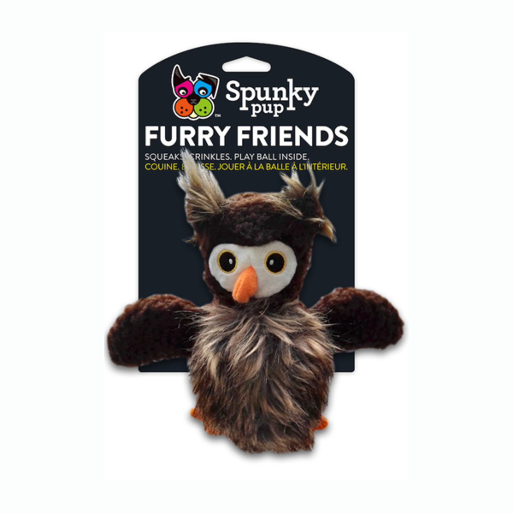 Spunky Pup Spunky Pup Furry Friends Owl w/ Ball Squeaker