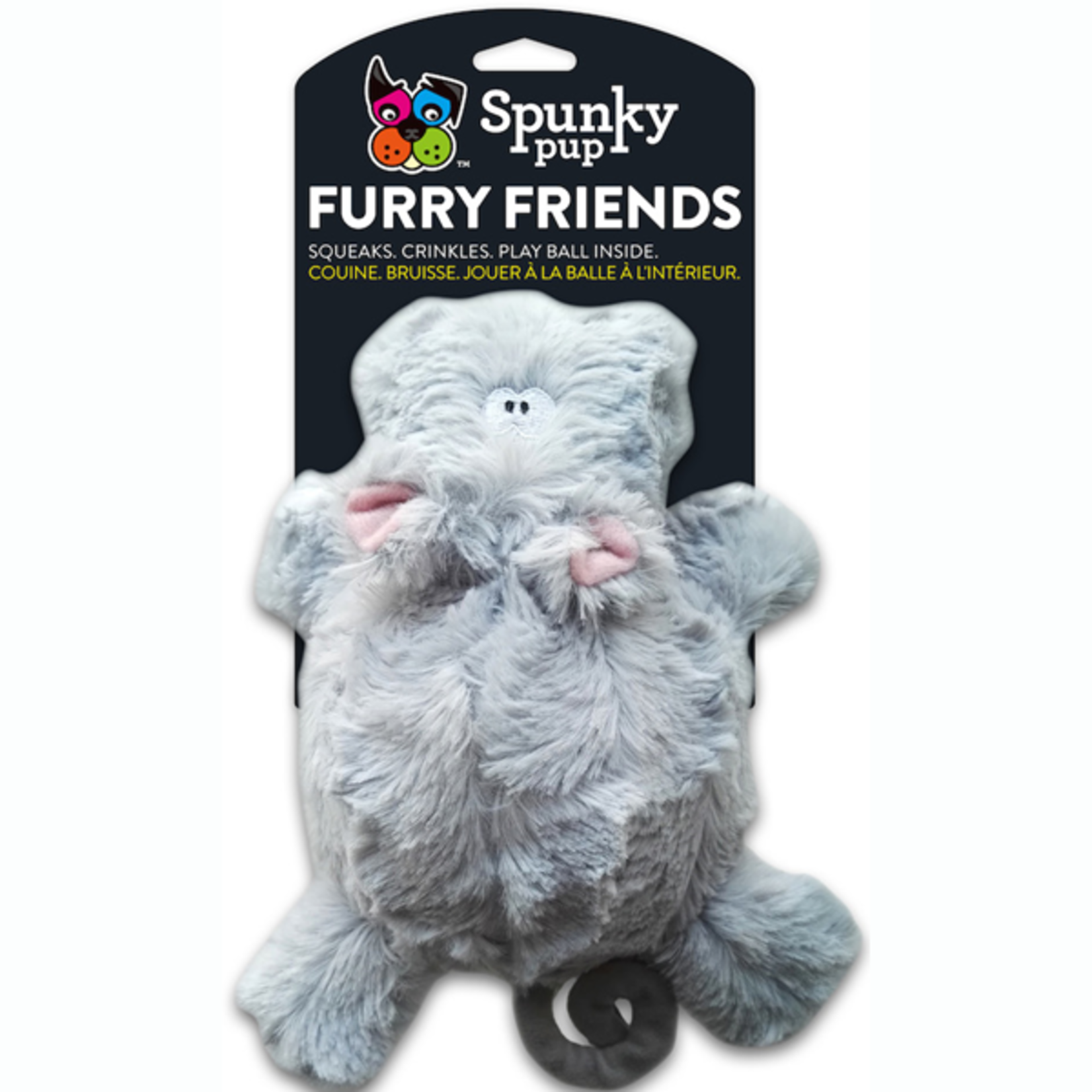 Spunky Pup Spunky Pup Furry Friends Hippo w/ Ball Squeaker