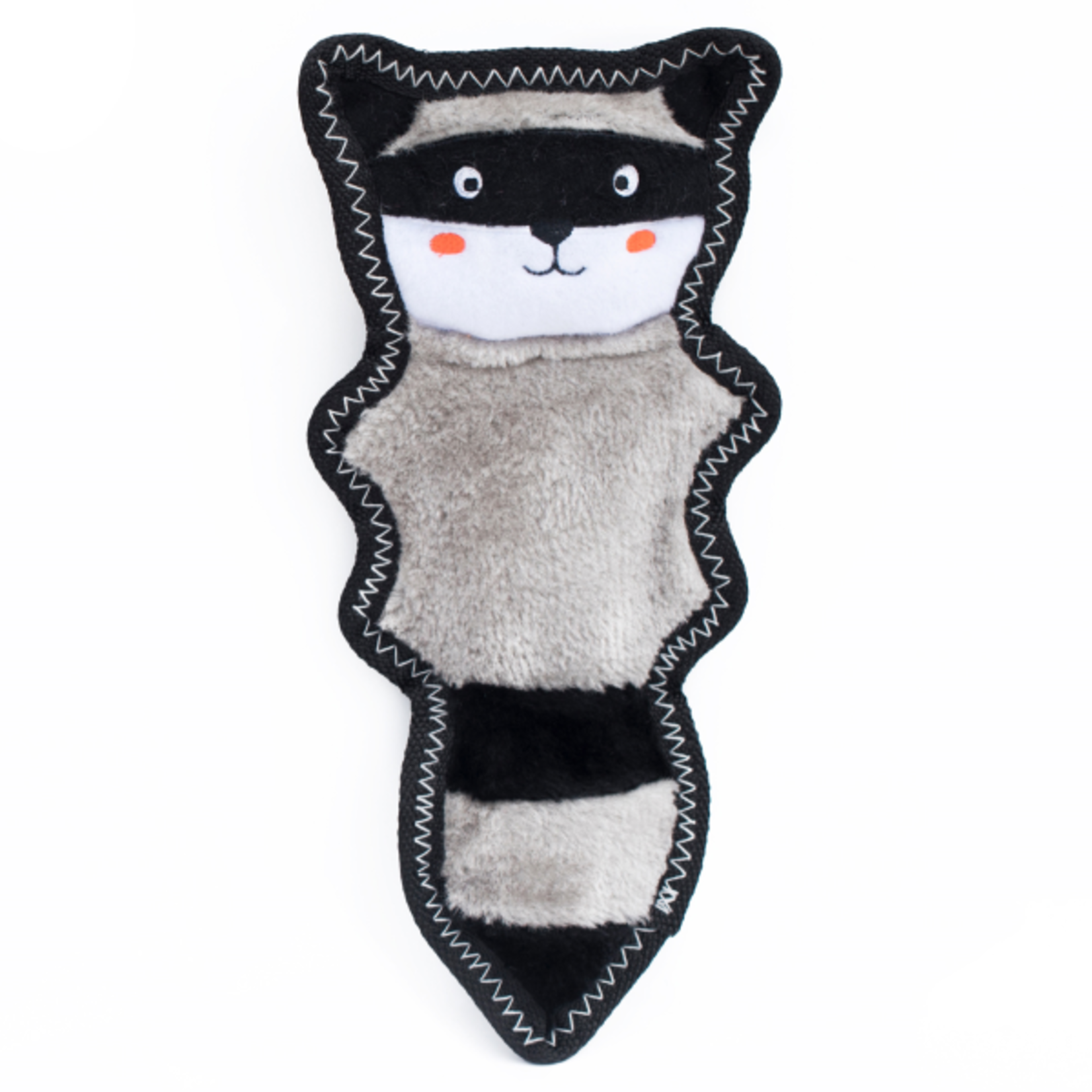 Zippy Paw ZippyPaws Z-Stitch Skinny Peltz Squeaker Toy Raccoon