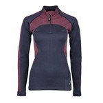 WEATHERBEETA DUBLIN BLACK SARAH HALF ZIP JUMPER NAVY/SCARLET LADIES LARGE-XLARGE