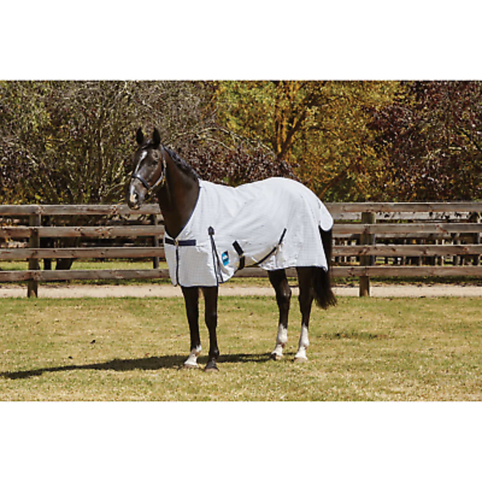 WEATHERBEETA KOOL COAT CLASSIC WITH SURCINGLES STANDARD NECK WHITE/NAVY 63"