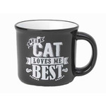 Petlogic Cat Loves me Best Black Mug 16oz