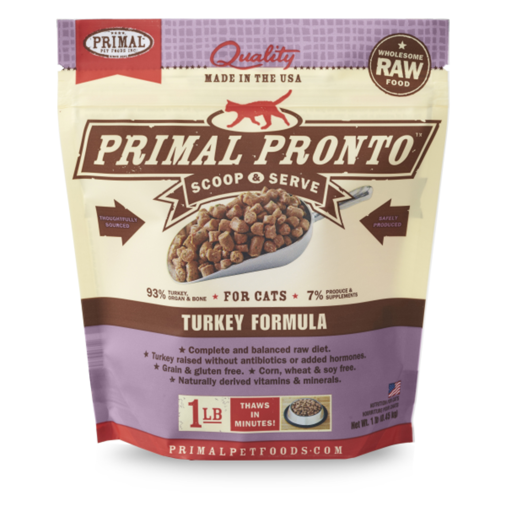Primal Pet Foods Primal Cat Raw Turkey Pronto 1 lb