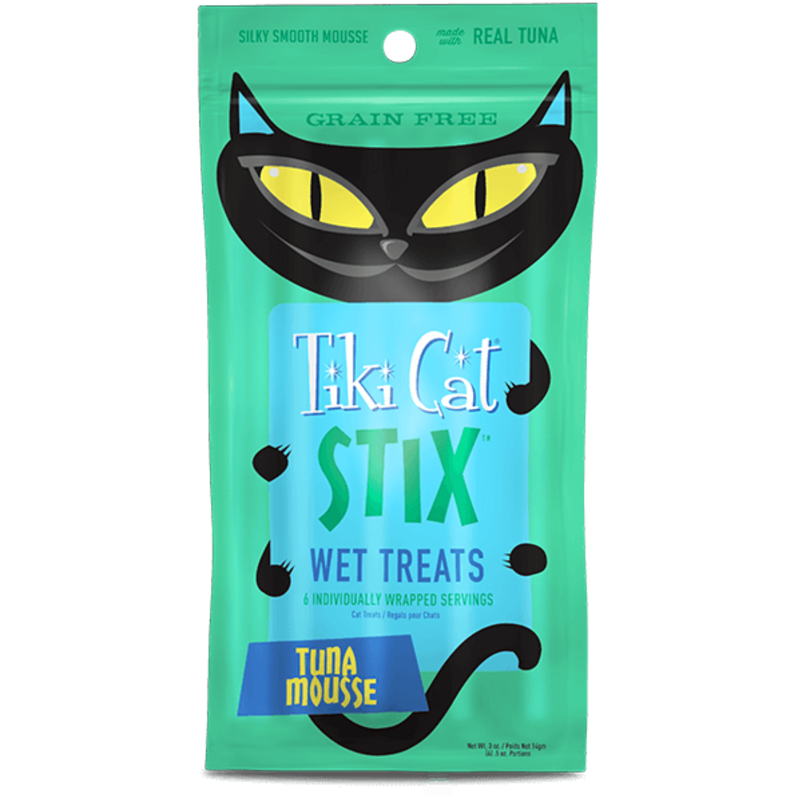 Tiki Pets Tiki Cat Stix Wet Treats GF Tuna Mousse 3 oz