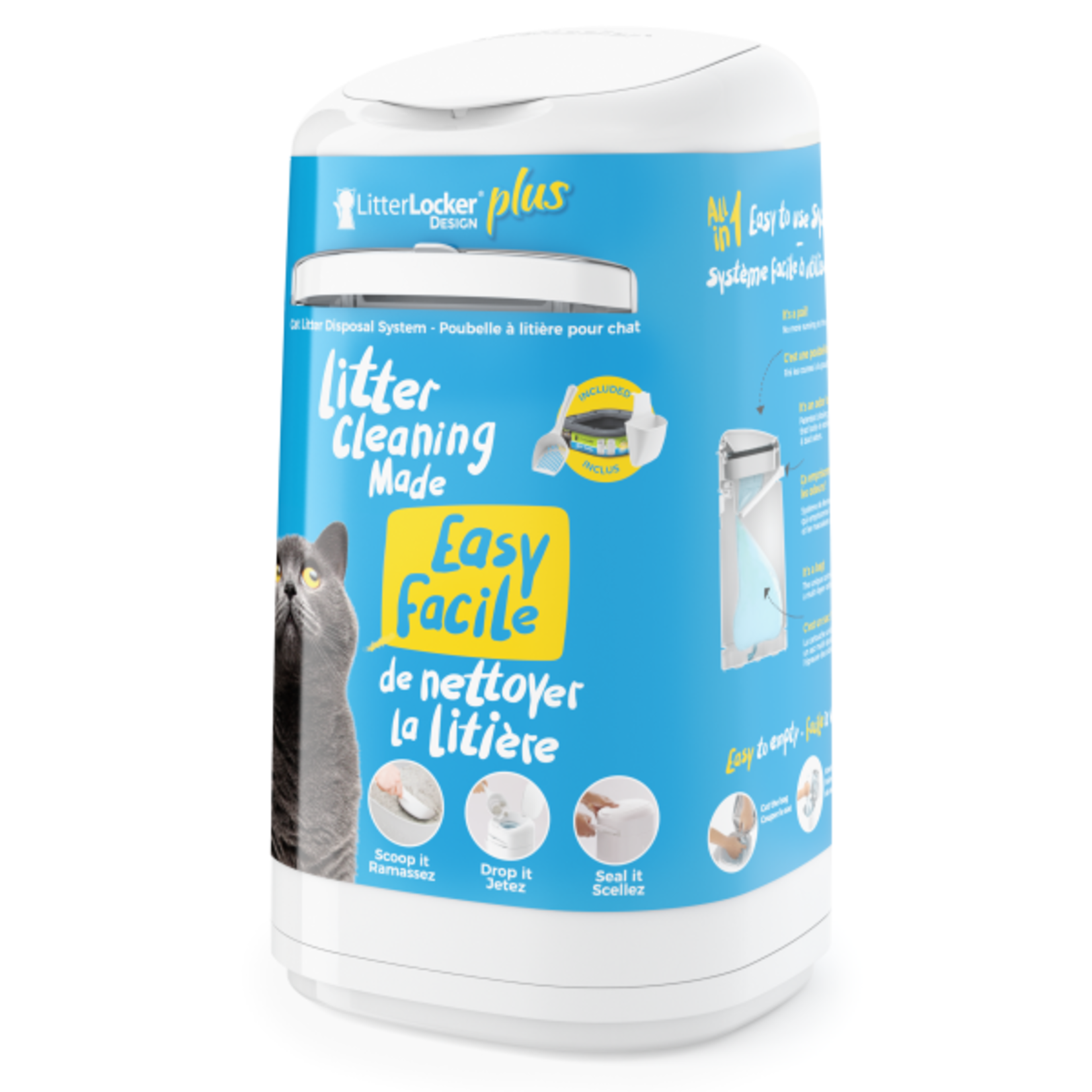 LITTER LOCKER LitterLocker Design Plus Cat Litter Pail White