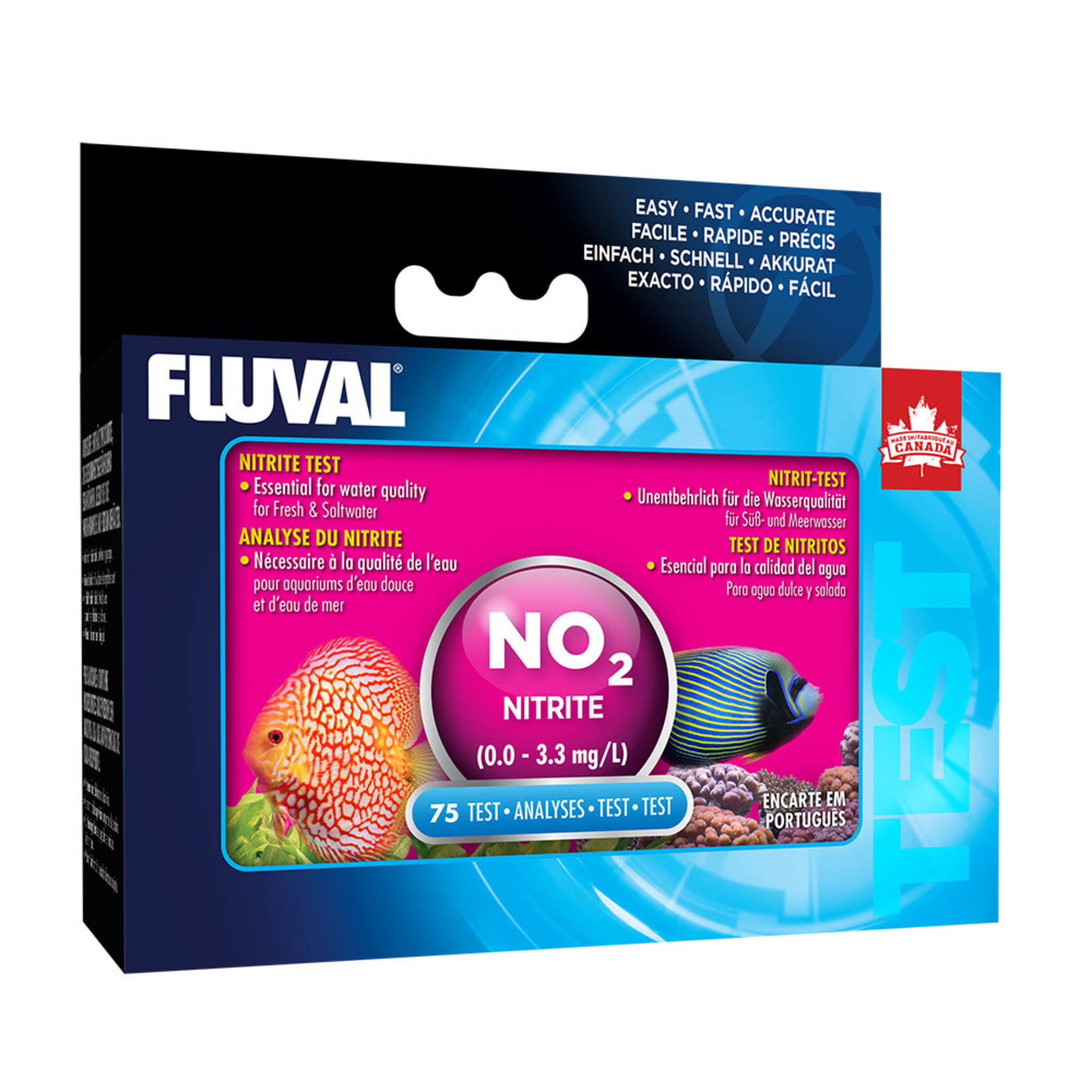 Fluval Nitrite (0.0-3.3 mg/l) for Fresh & Saltwater, 75 tests