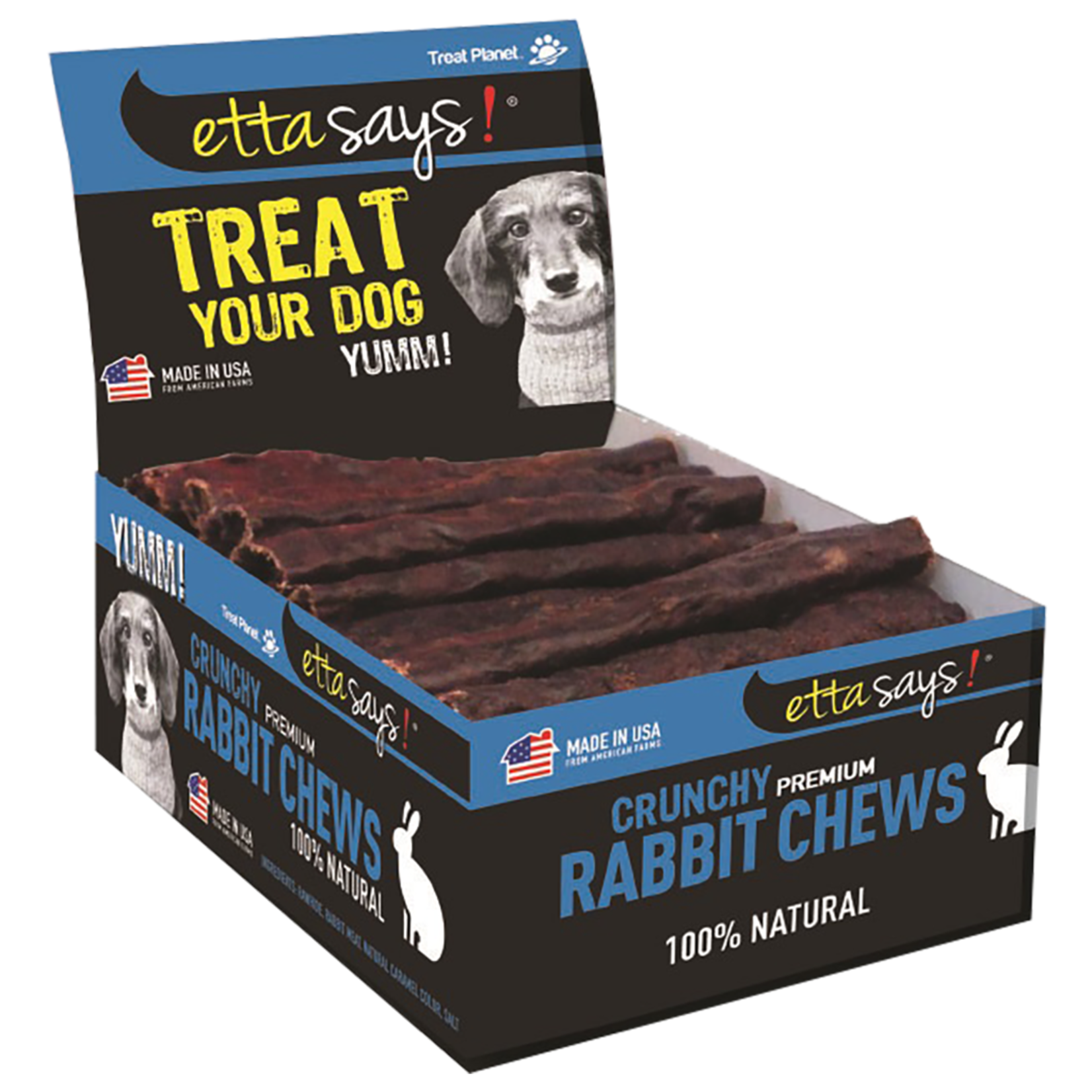 Etta Says! Premium Crunchy Rabbit Chews Bulk 4" Each