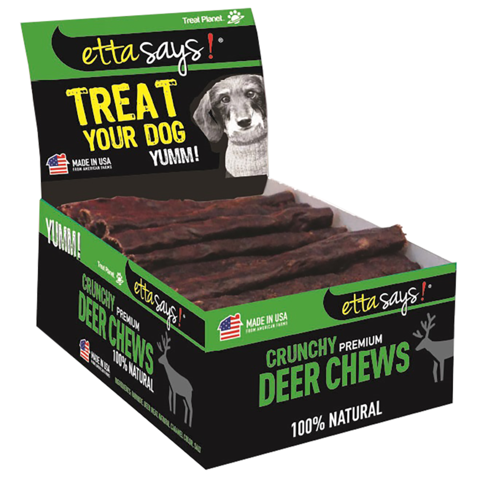 Etta Says! Premium Crunchy Deer Chews Bulk 4"Each