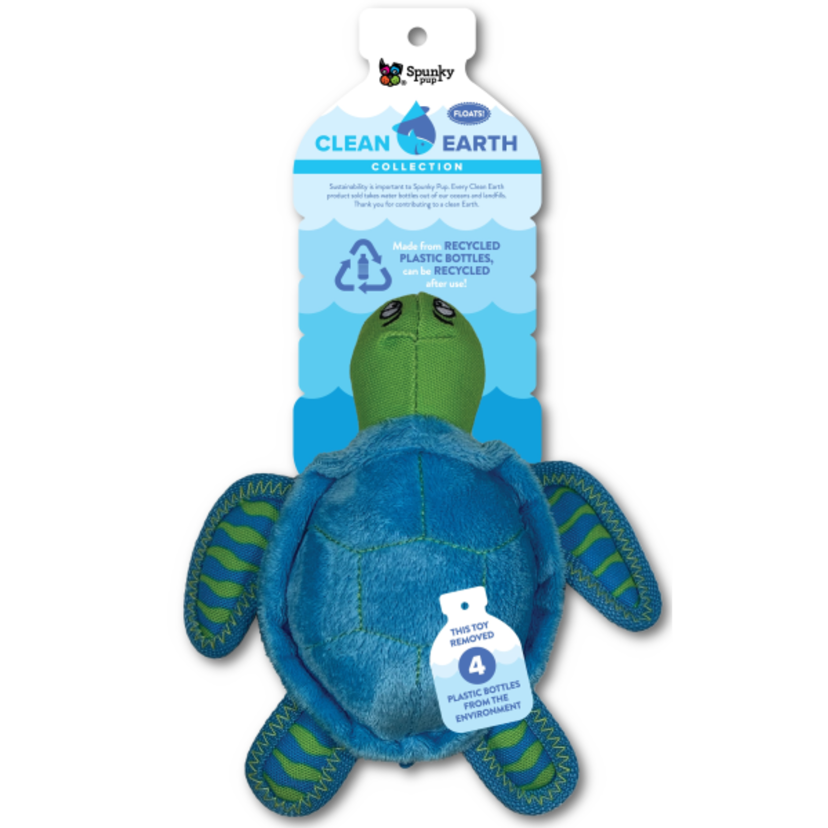 Spunky Pup Spunky Pup Clean Earth Recycled Plush Turtle Small