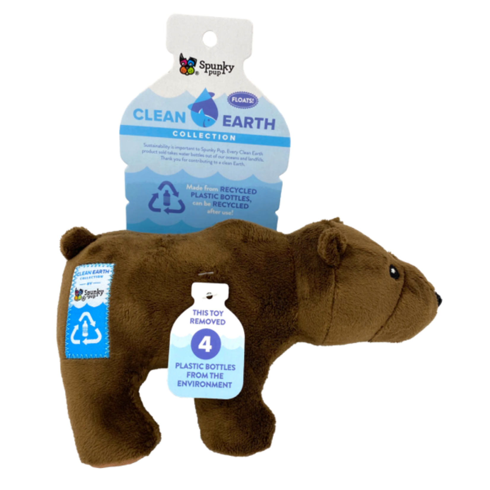 Spunky Pup Spunky Pup Clean Earth Recycled Plush Bear Small