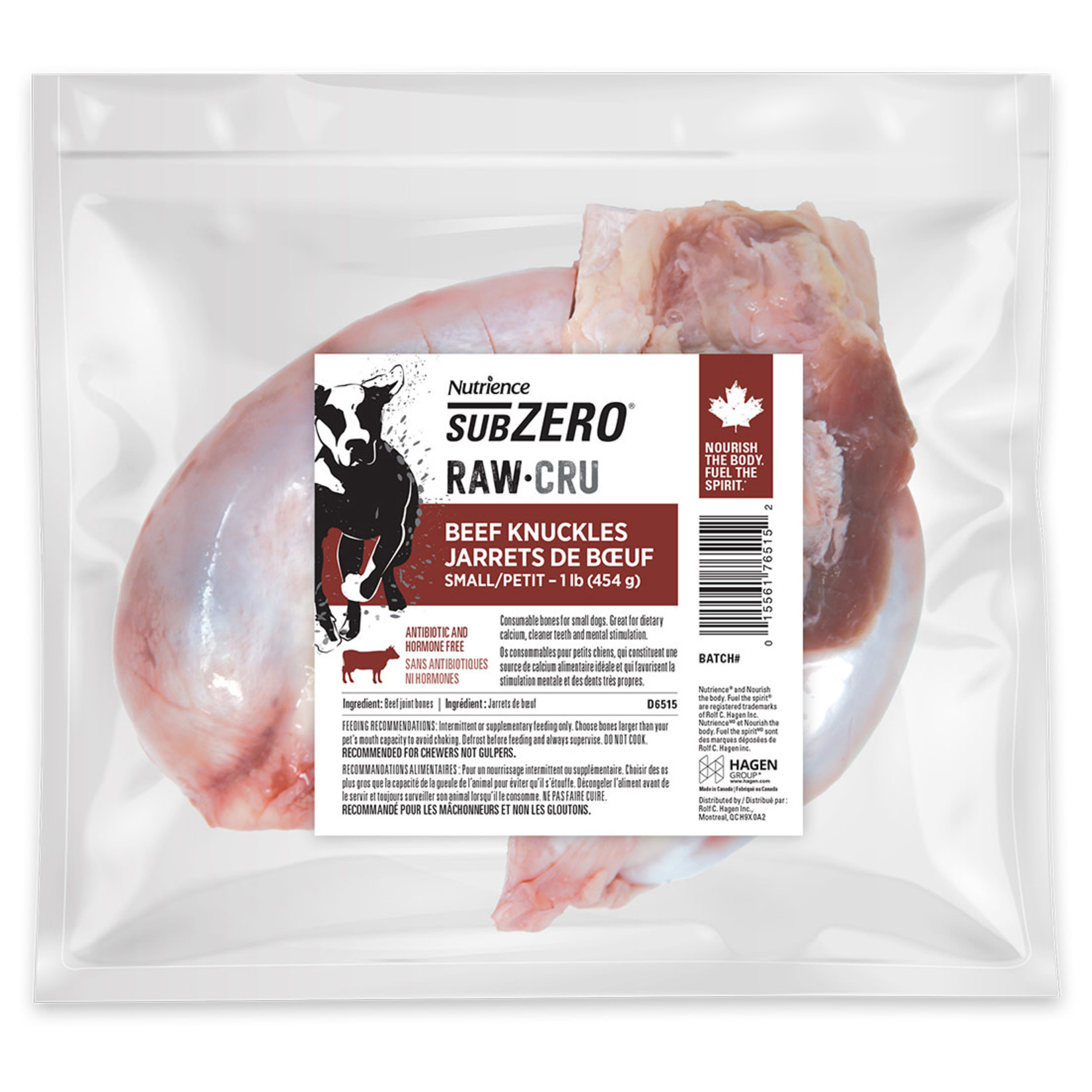 NUTRIENCE Nutrience Subzero Raw Bones for Dogs - Beef Knuckles - 454 g (1 lb)