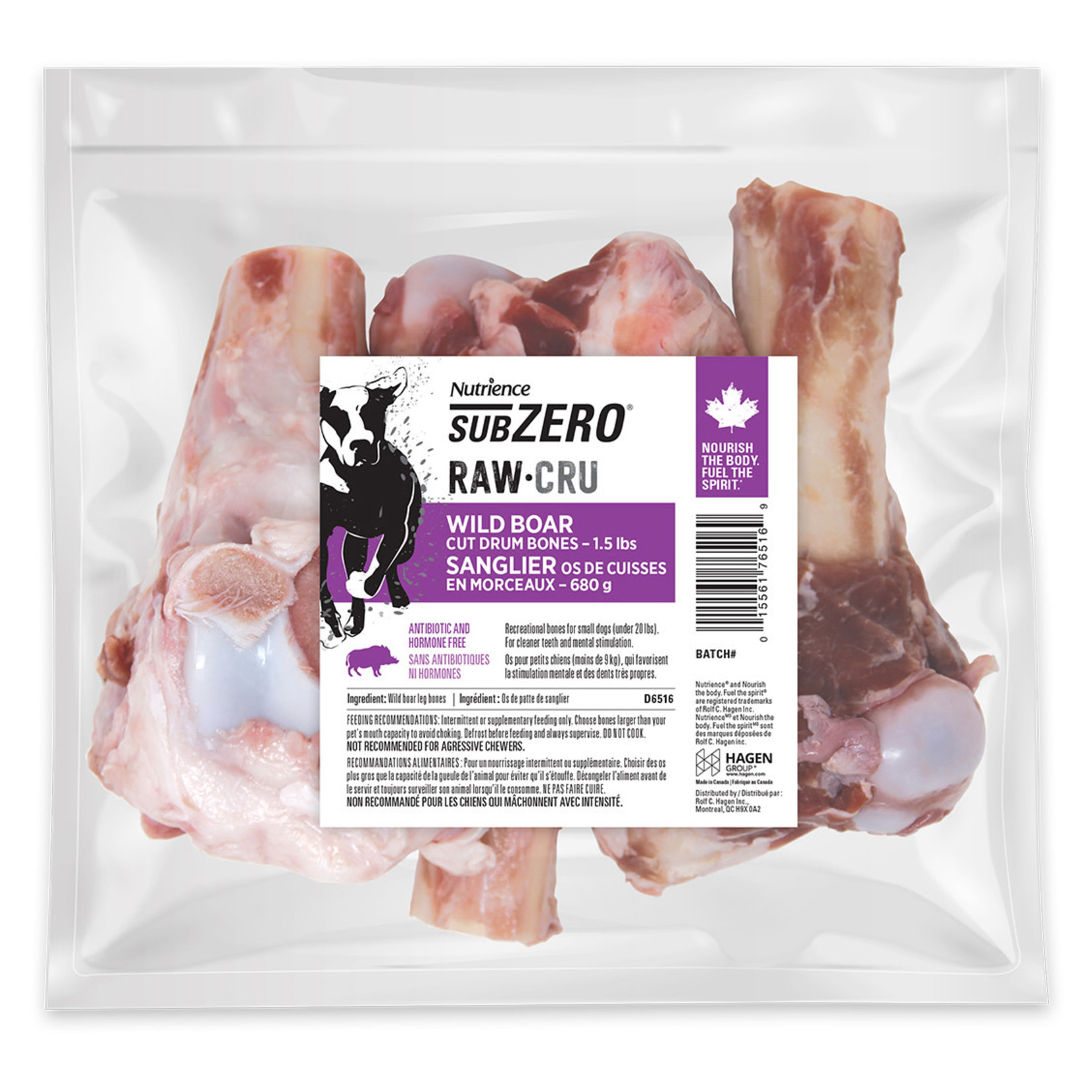 NUTRIENCE Nutrience Subzero Raw Bones for Dogs - Wild Boar - 680 g (1.5 lb)