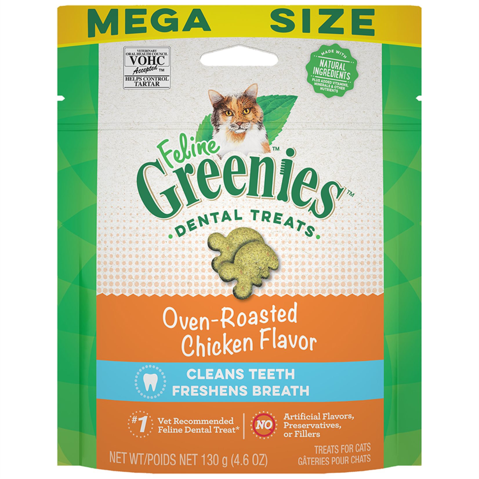 Feline Greenies GREENIES | Dental Treat Oven RoastedChicken 4.6OZ Cat