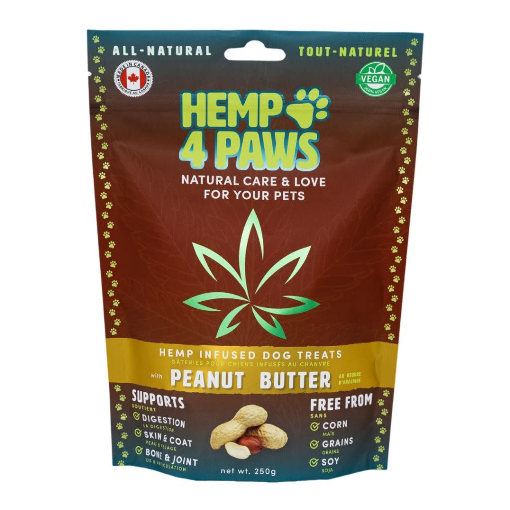 Hemp 4 Paws Hemp Infused Treats Peanut Butter 250GM
