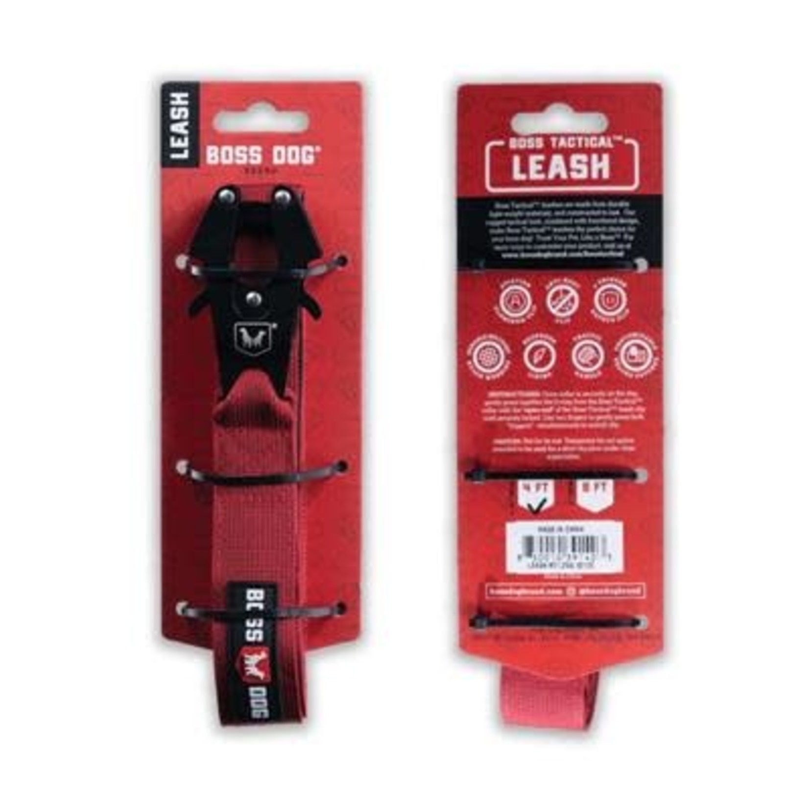 Tactical Solid Leash Red 6'x1"