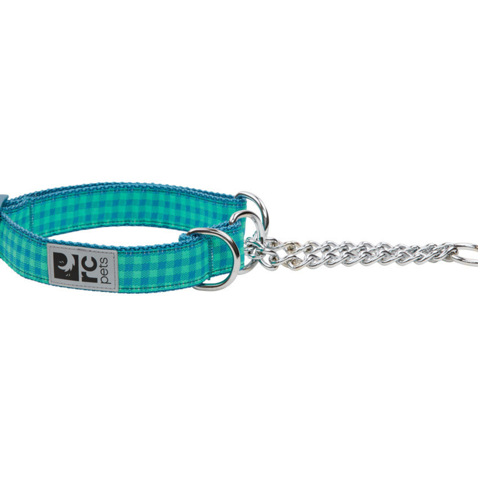 RC PETS Training  Collar M. Green Gingham