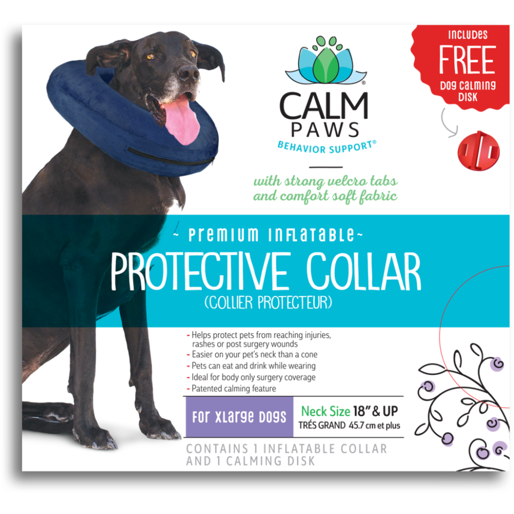 Calm Paws Calming Inflatable Collar Calm Disk XLarge