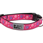 RC PETS Clip Collar M 1" Fresh Tracks Pink