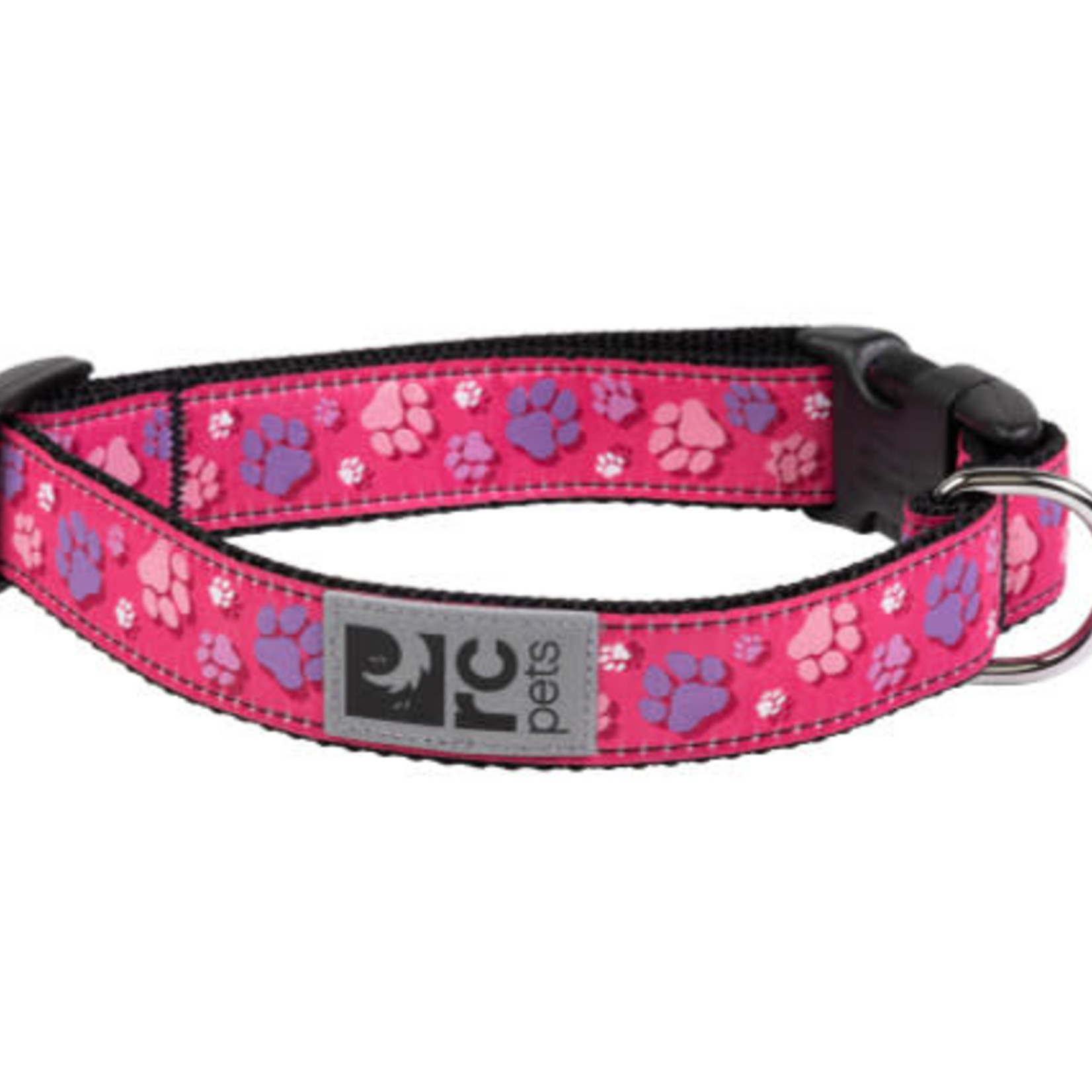 RC PETS Clip Collar M 1" Fresh Tracks Pink