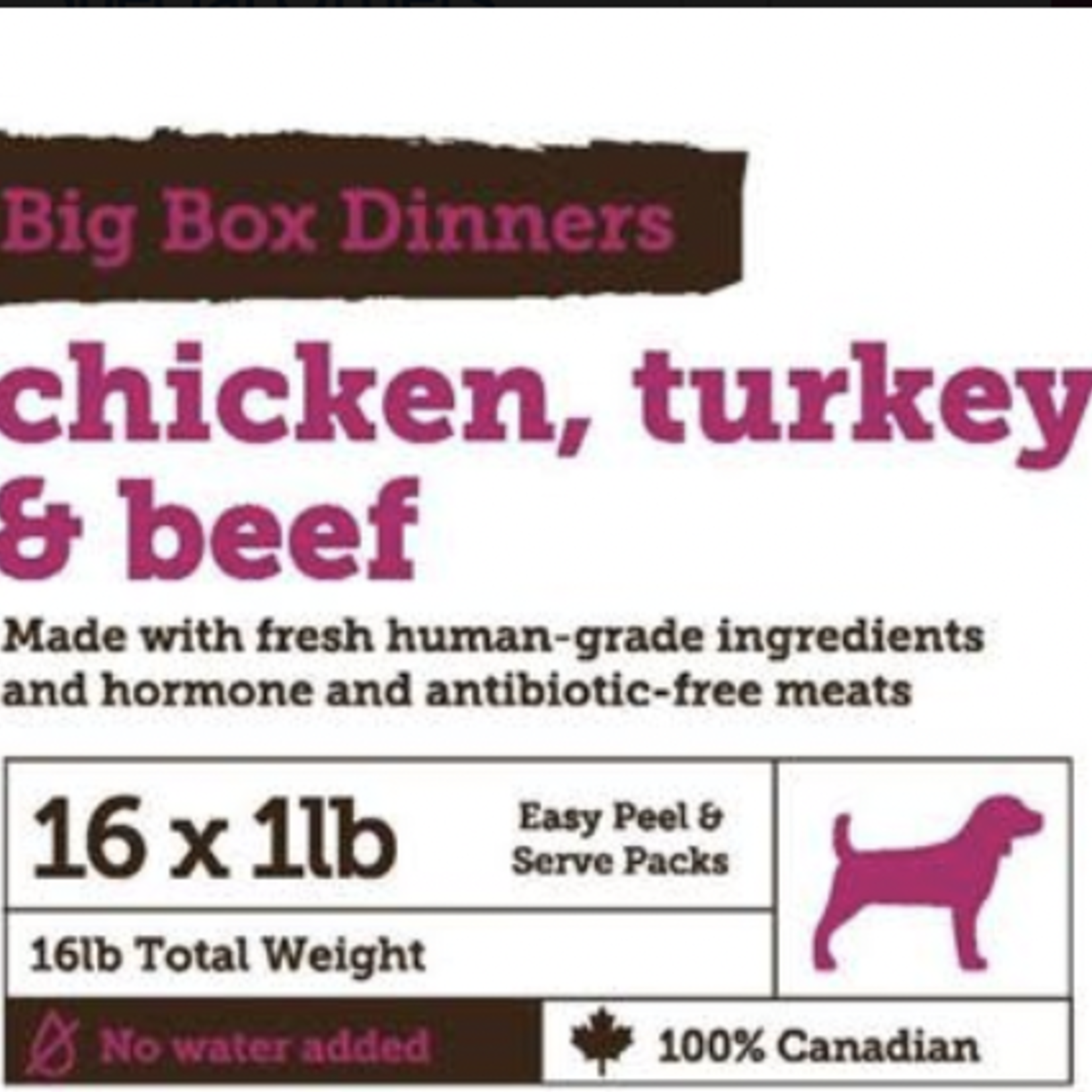 Healthy paws Healthy Paws Frozen - Big Box Dinner VP Chicken/Turk/Beef 7.2KG