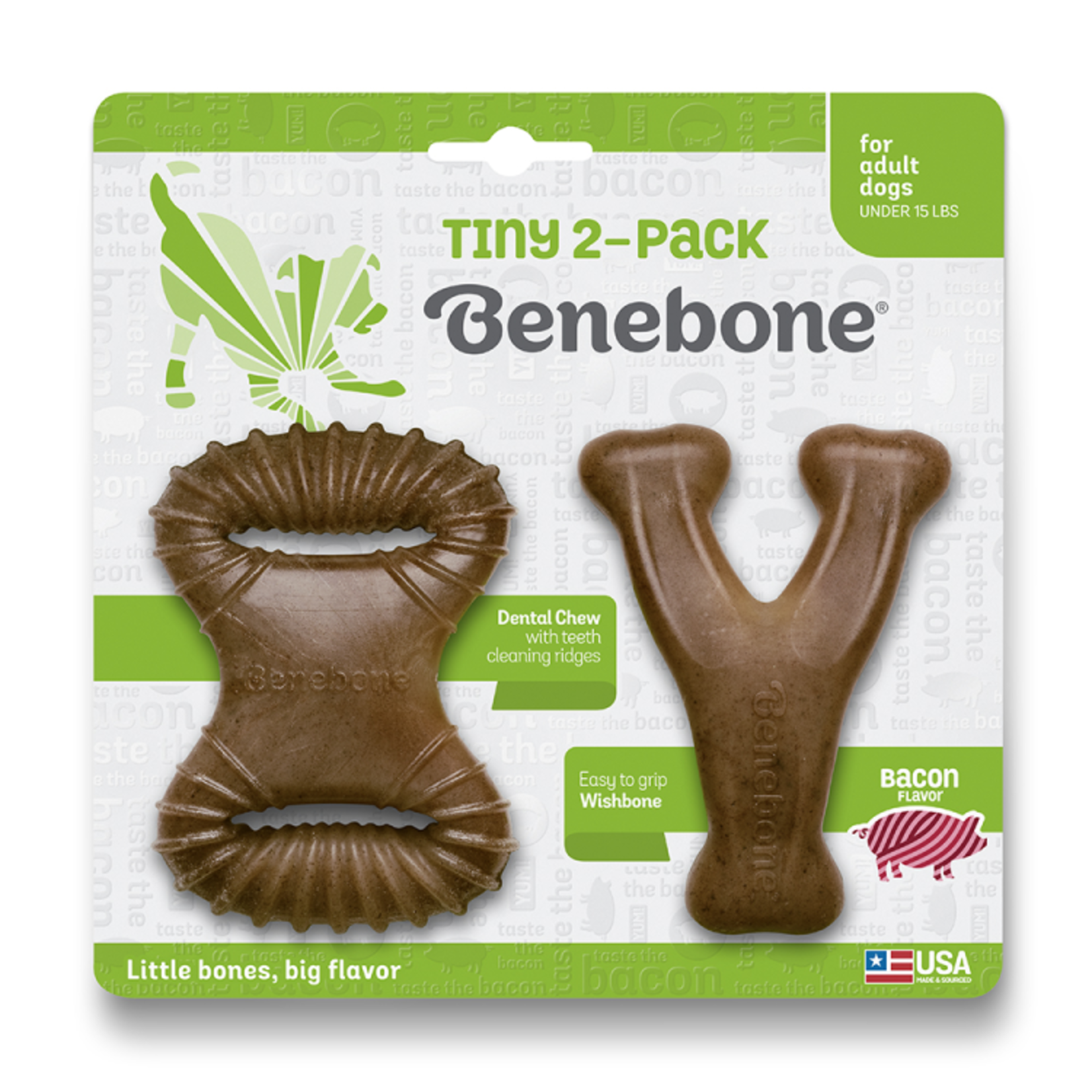 BENEBONE BENEBONE Dental Chew and Wishbone Bacon TINY 2pk