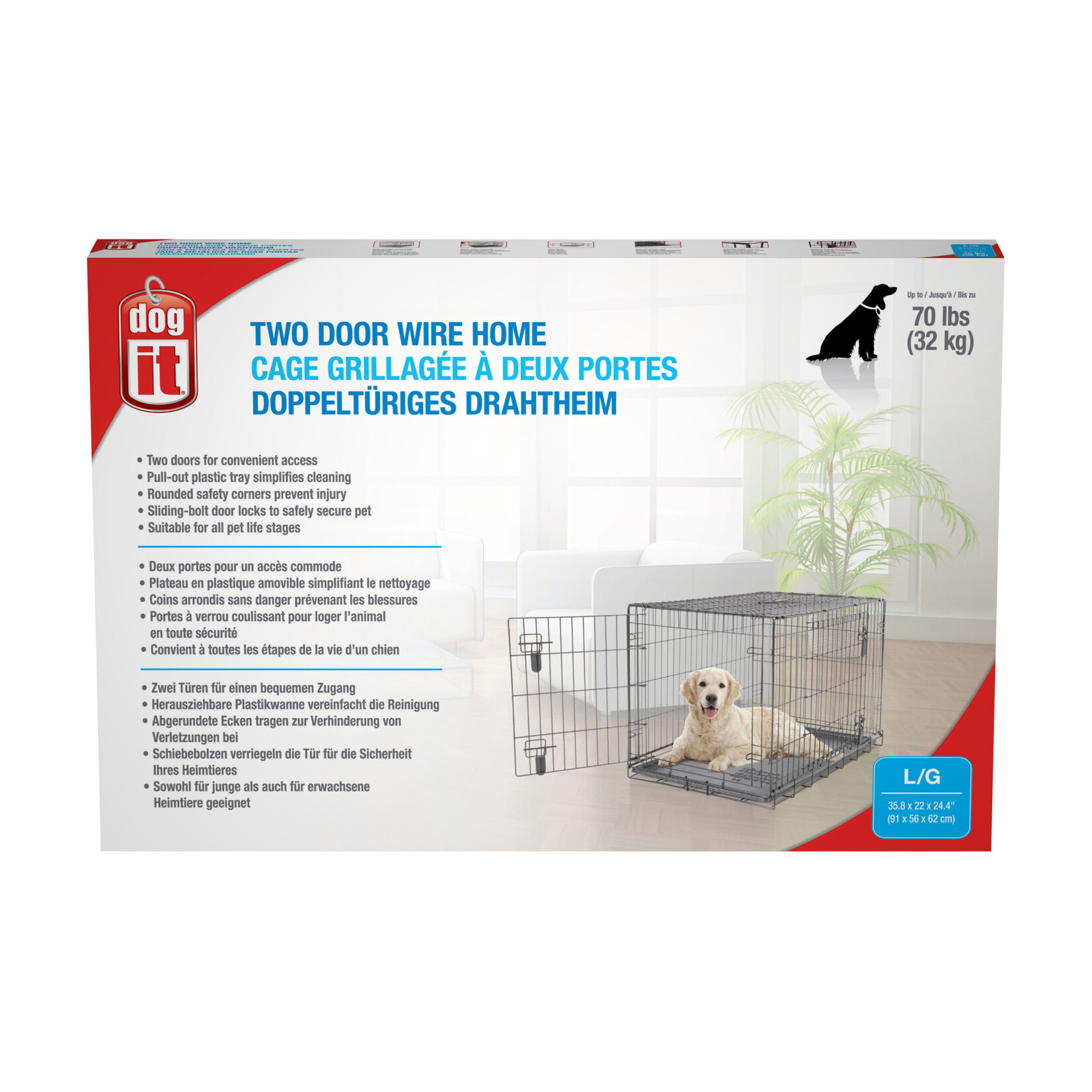 DogIt Dogit Outdoor Crate w/s Doors + Divider, Large