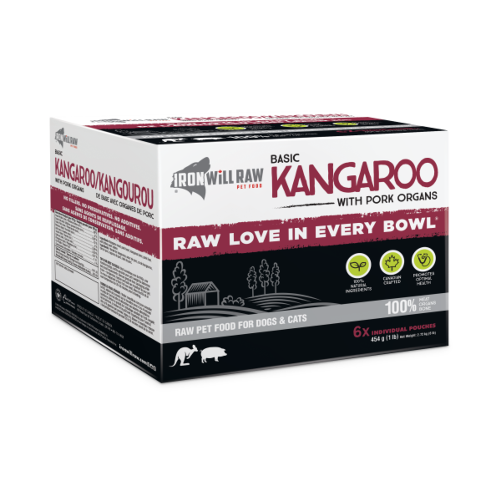 IRON WILL RAW Iron Will Raw Dog GF Basic Kangaroo Single Protein 6/1 lb