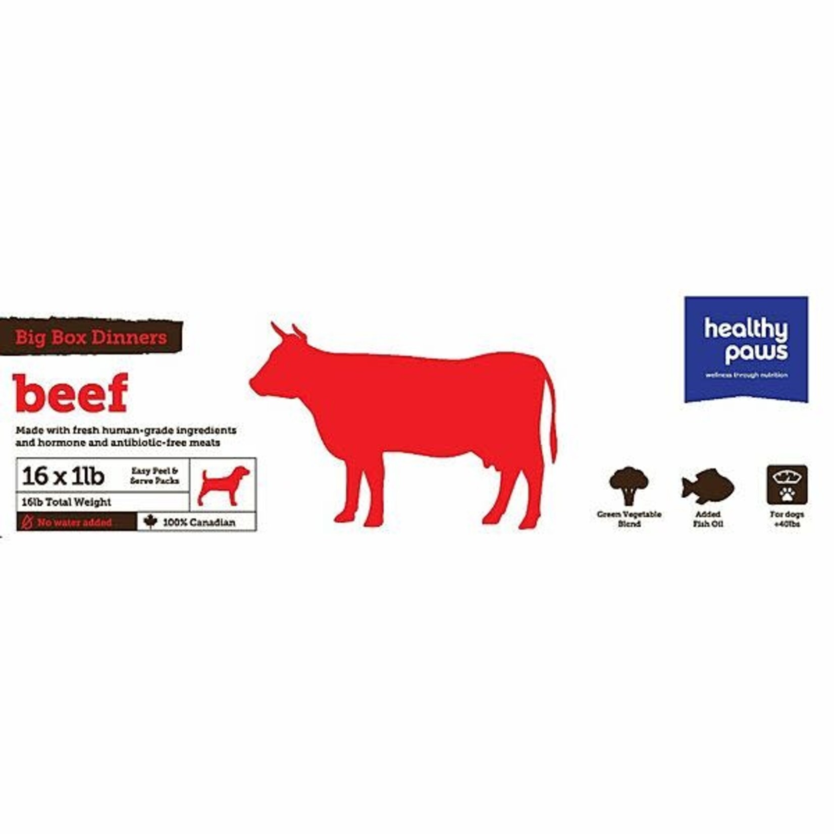 Healthy paws Healthy Paws  Big Box Dinner Beef 7.2KG