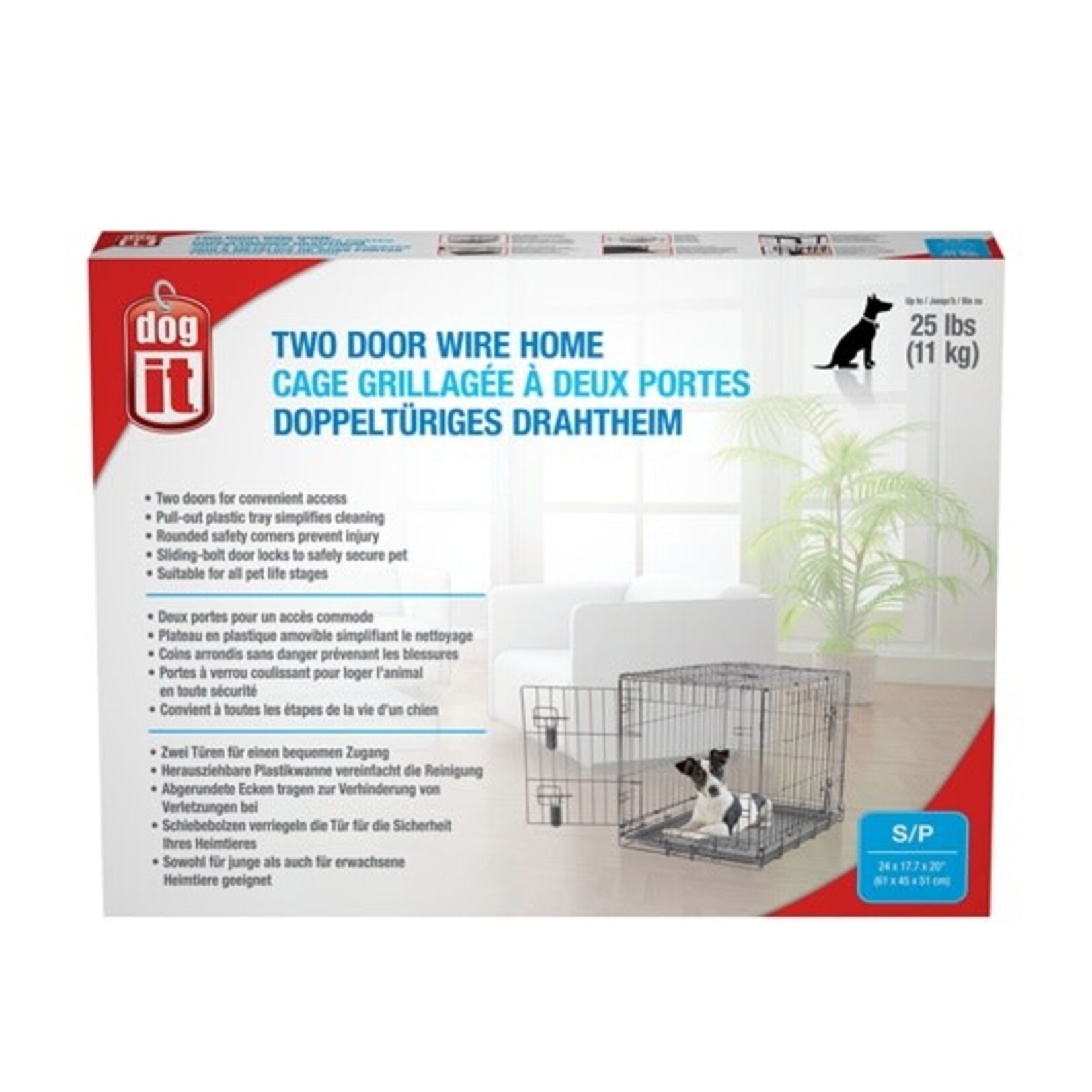 DogIt Dogit Two Door Wire Home Crates with divider - Small - 61 x 45 x 51 cm (24 x 17.5 x 20 in)