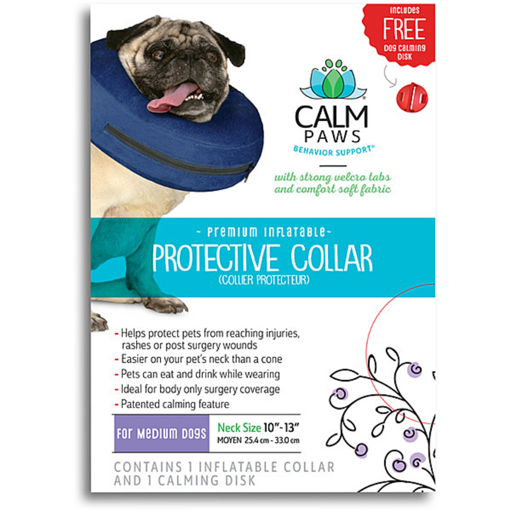Calm Paws Calming Inflatable Collar Calm Disk Medium