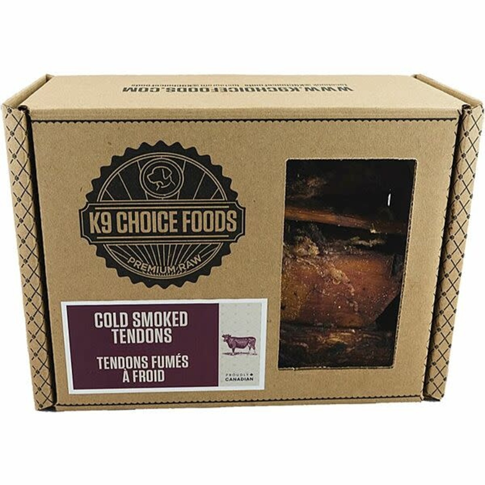 K9 CHOICE K9 CHOICE | Frozen - Cold Smoked Beef Tendon 907GM