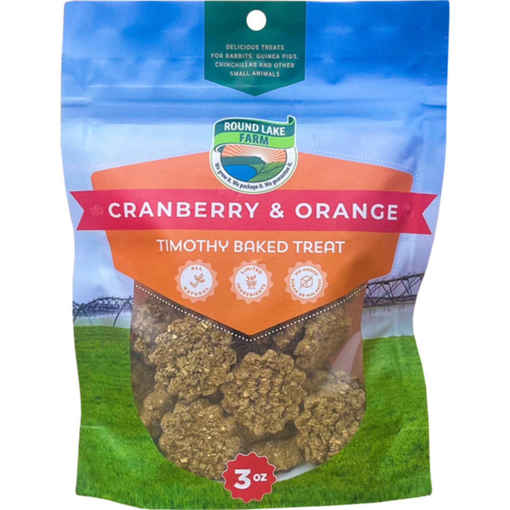 Round Lake Farm Timothy Cranberry & Orange Baked Treat 3OZ
