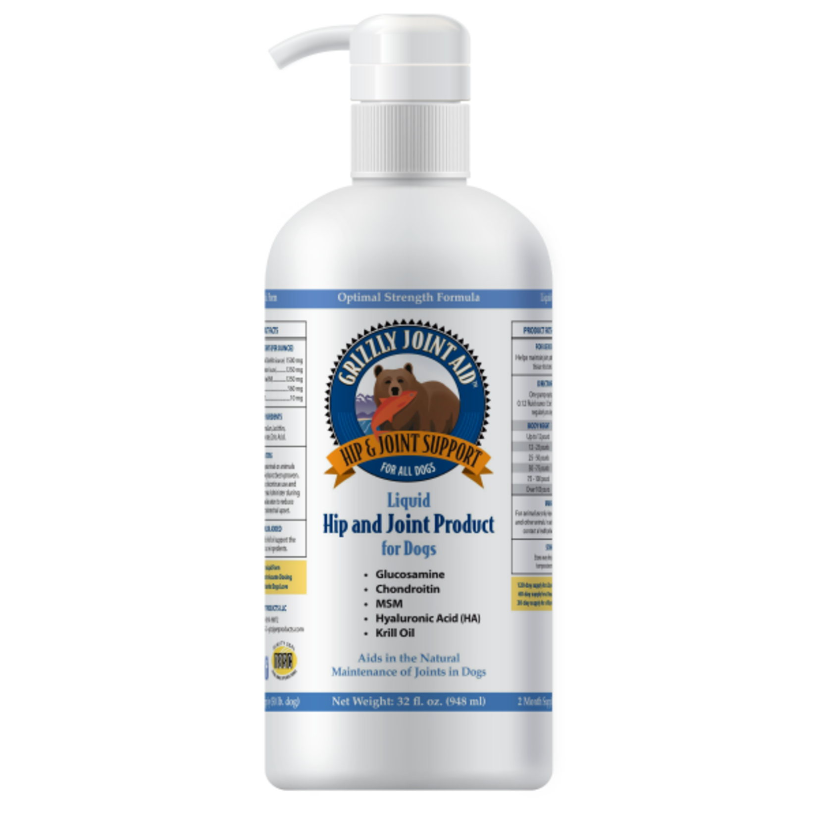 Grizzly Pet Products Grizzly Joint Aid Hip&Joint Support Liquid Supplement 32 oz
