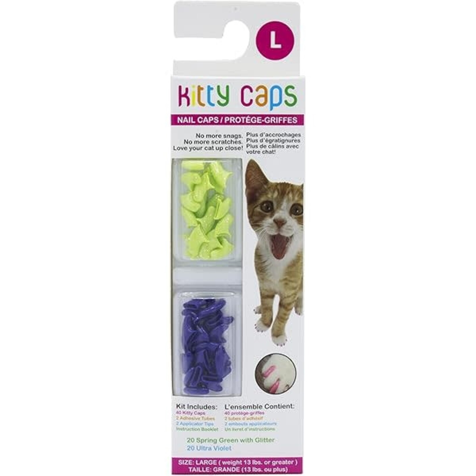 Fetch For Pets Lge Kitty Caps Green+Violet