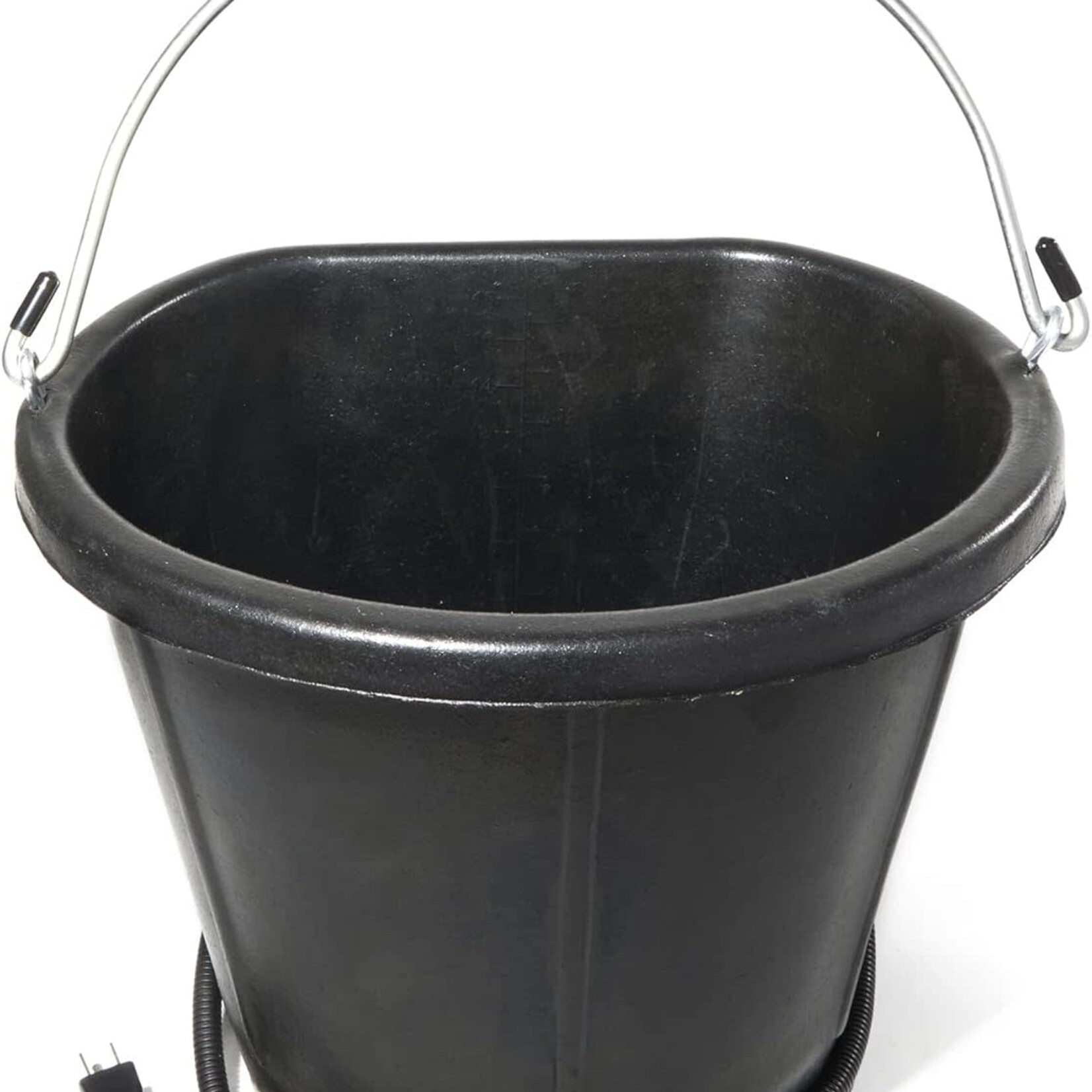 Farm Innovators Model FB-15R Rubber 18-Quart Flat-Back Heated Bucket with Guard, 90-Watt