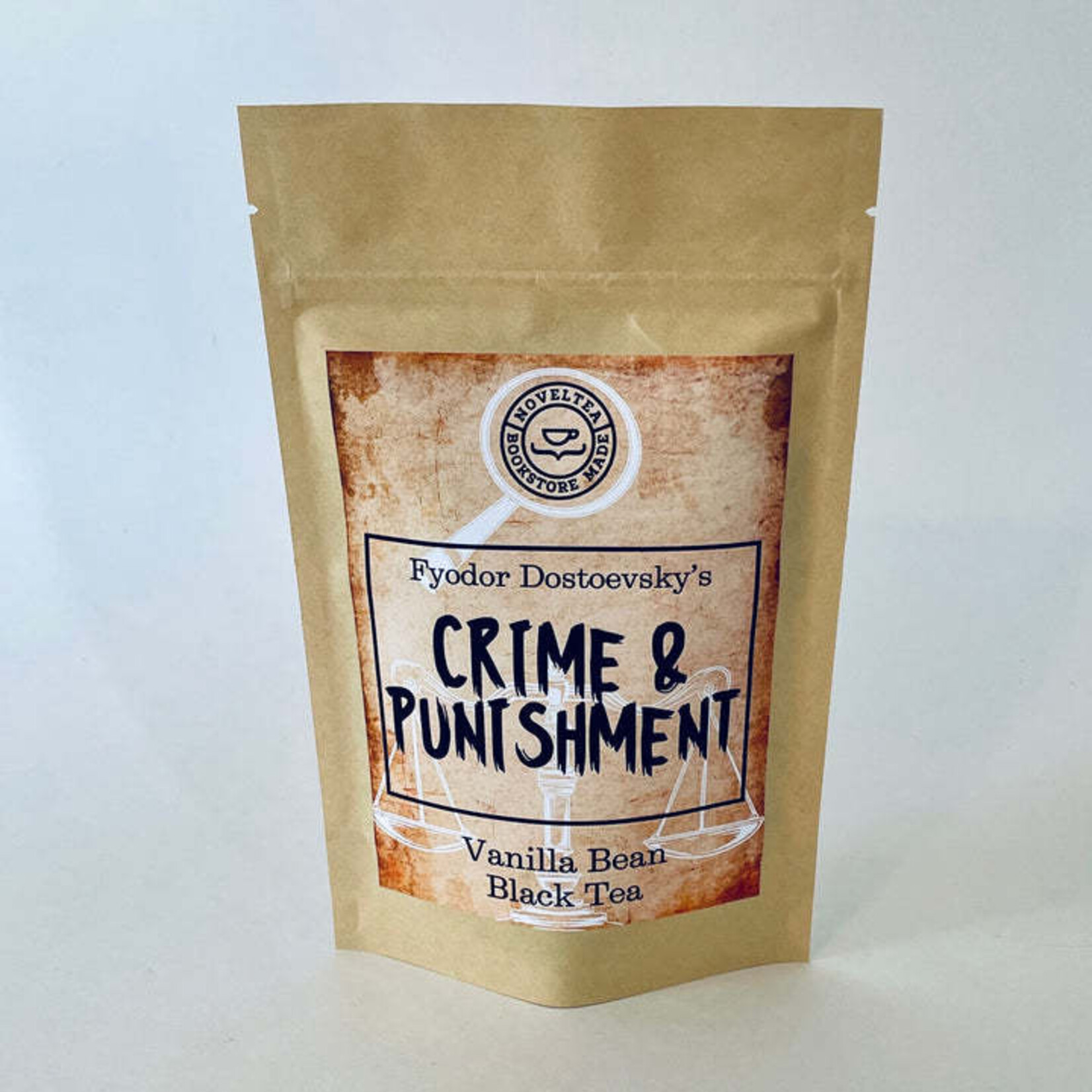 NovelTea Bookstore & gifts TINY CRIME & PUNISHMENT- Vanilla Bean Black Tea 20g