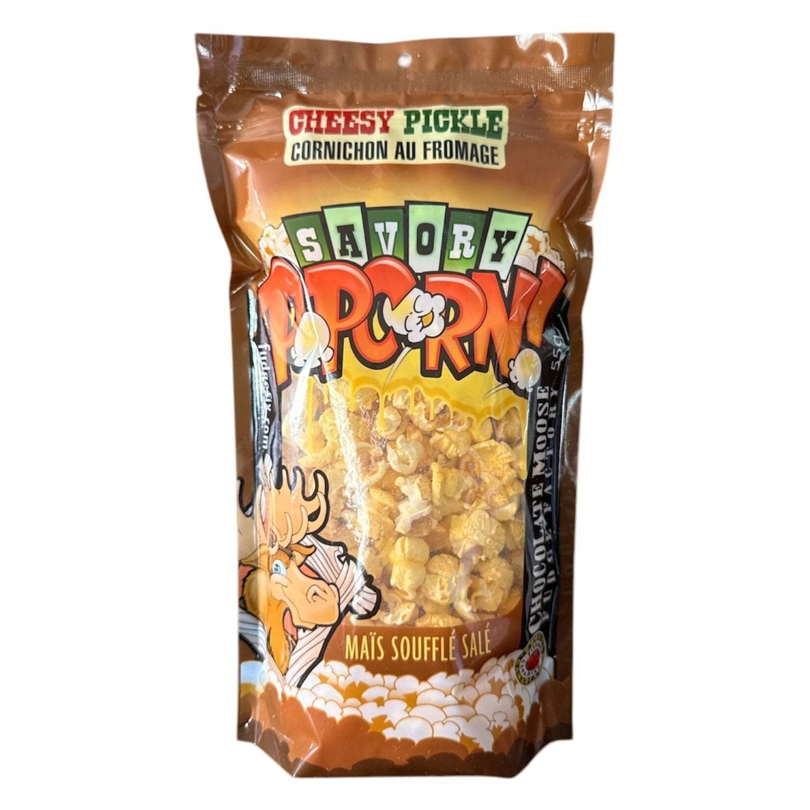 Chocolate Moose Fudge Factory SAVORY POPCORN- Cheesy Pickle 55g