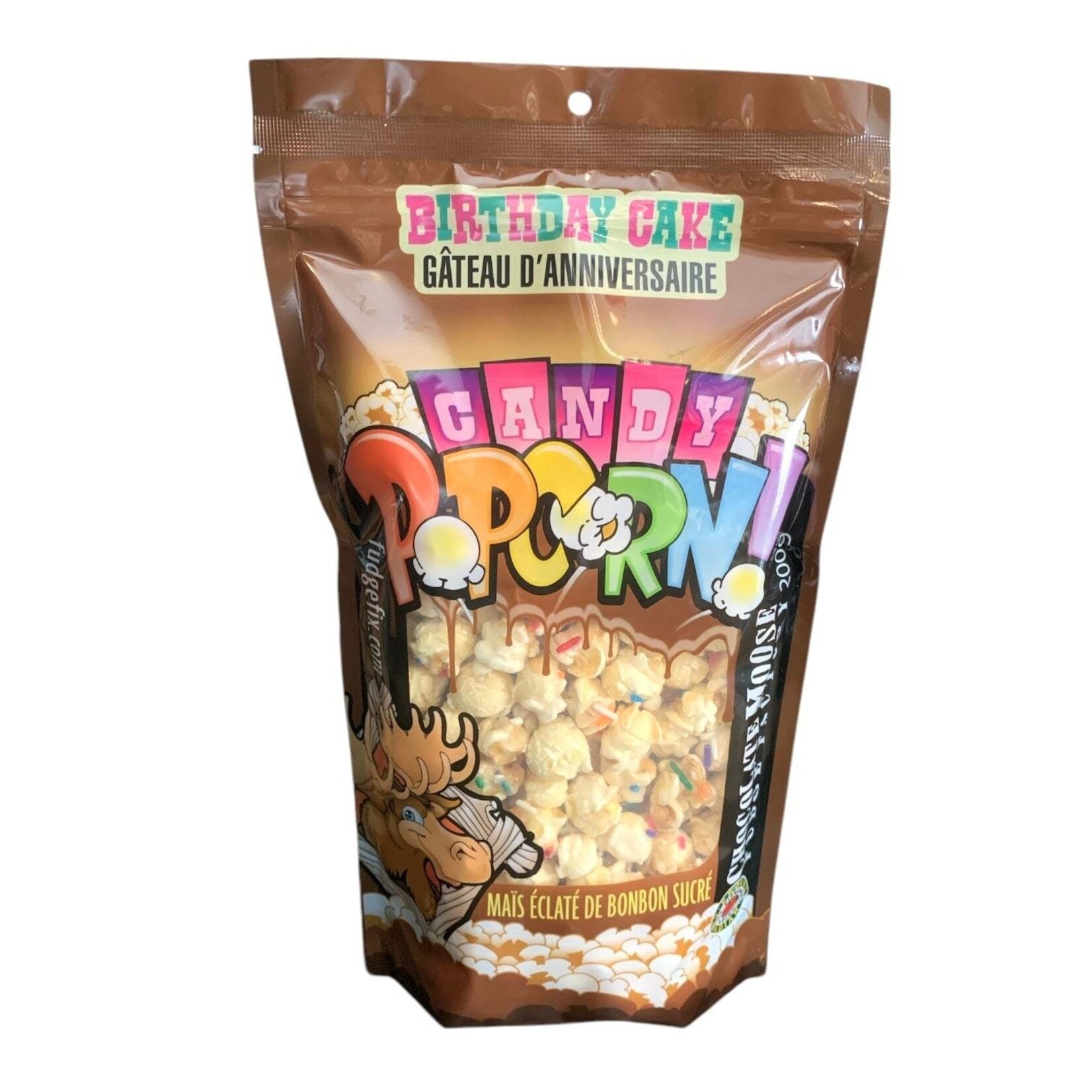 Chocolate Moose Fudge Factory CANDY POPCORN- BIRTHDAY CAKE 200G