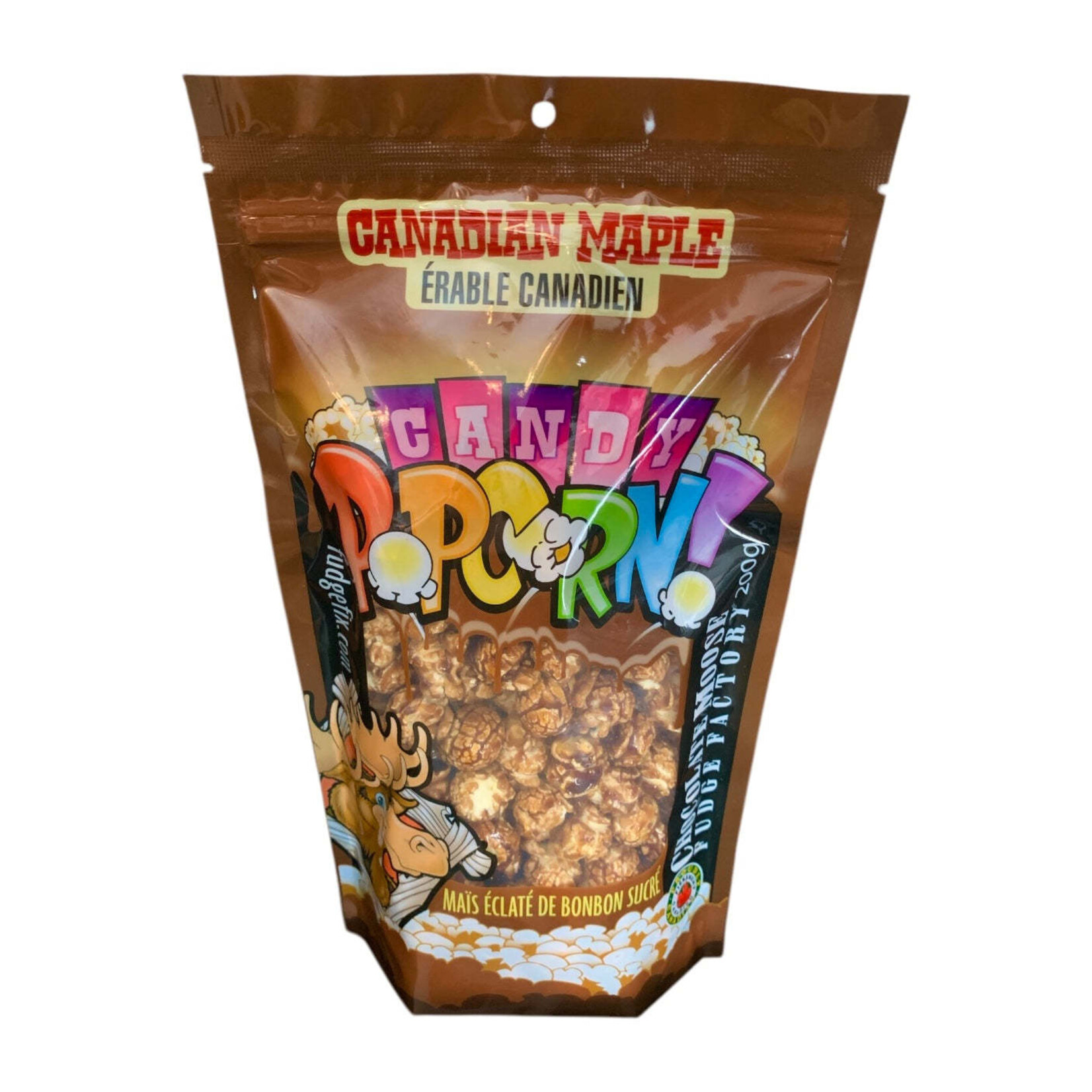 Chocolate Moose Fudge Factory CANDY POPCORN- Canadian Maple 150g