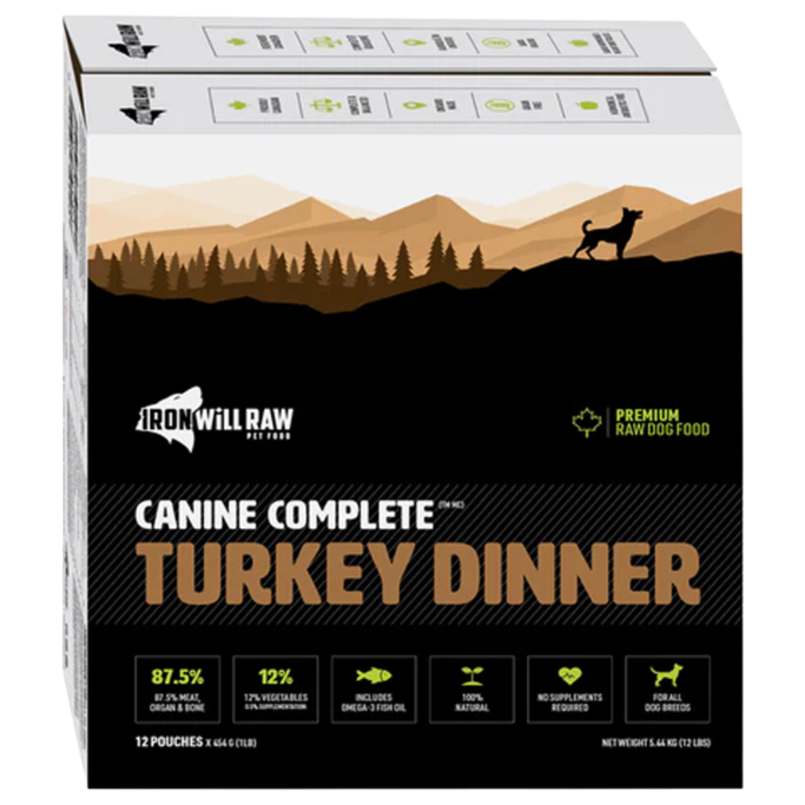 IRON WILL RAW Iron Will Raw Dog Complete Turkey Dinner 12/1 lb