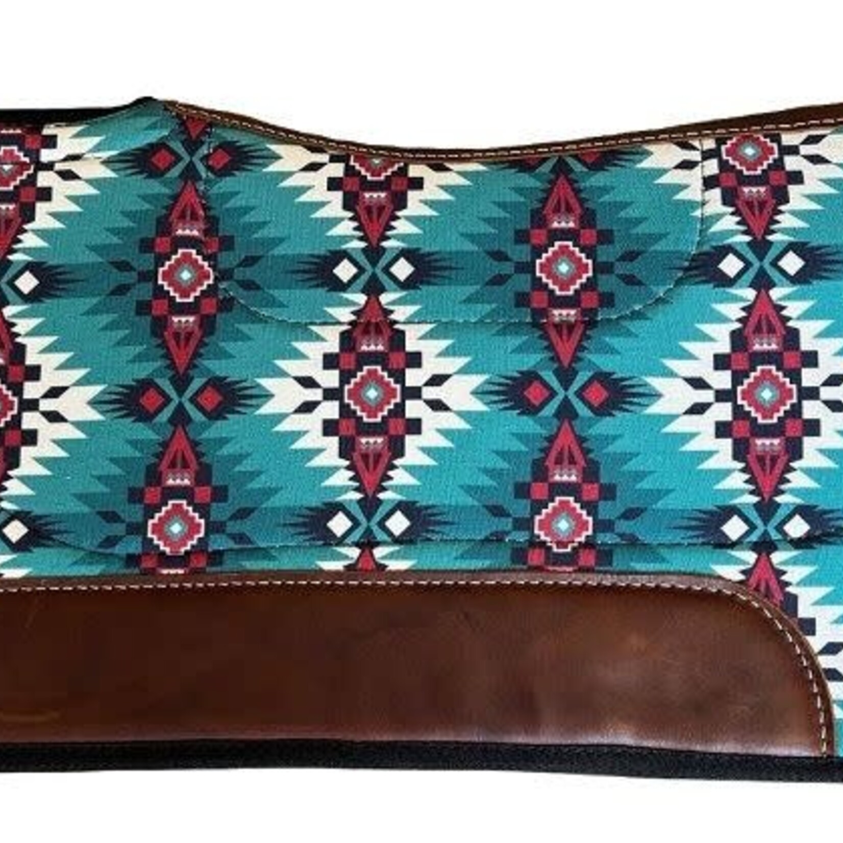 Ger Ryan 1/2" Teal and Maroon Aztec Print Felt Pad- 31" x 32"