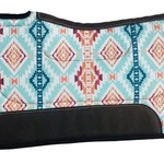 1/2" Baby Blue and Orange Southwest Print Felt Pad- 31" x 32"