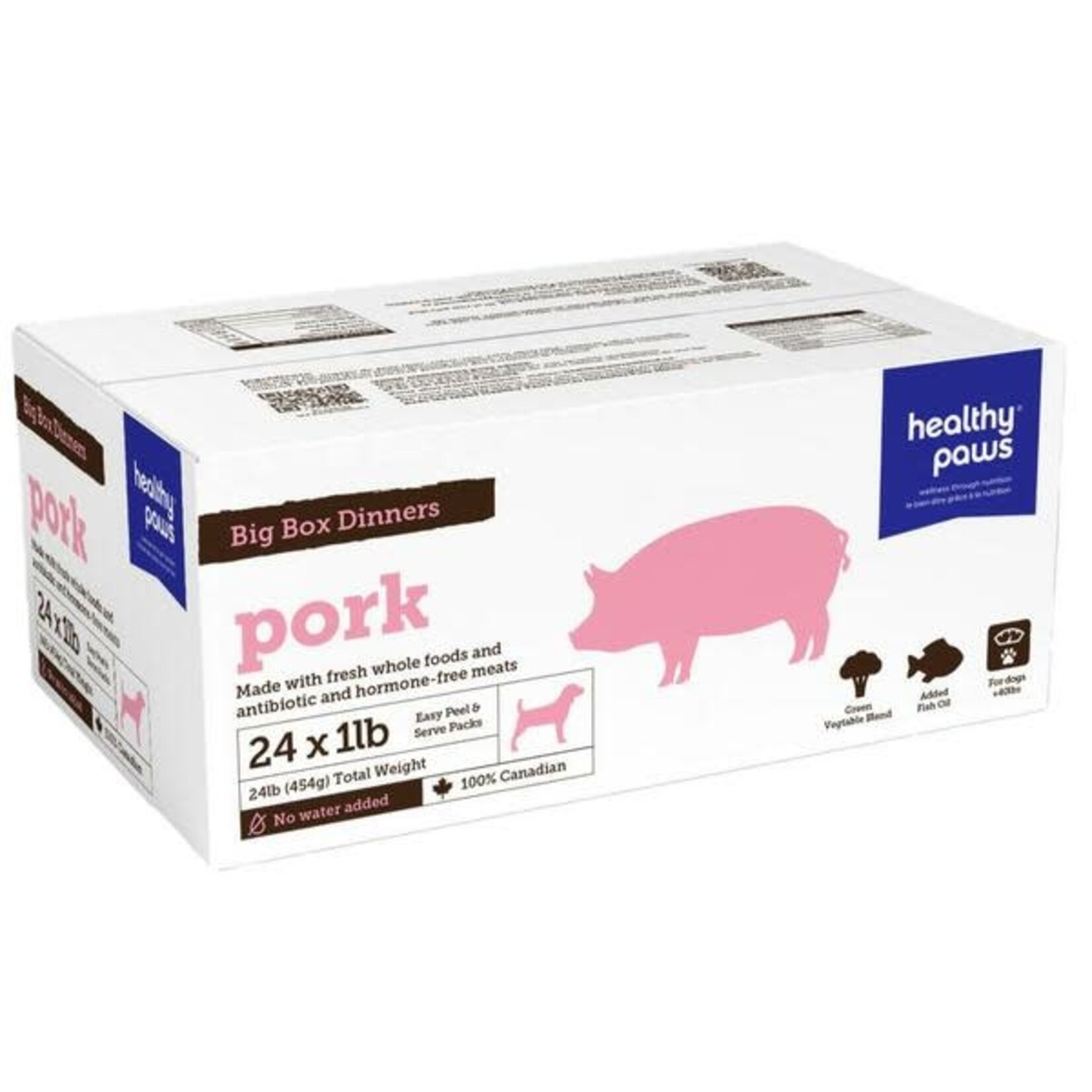 Healthy paws Healthy Paws - Big Box Dinner Pork 24/1LB