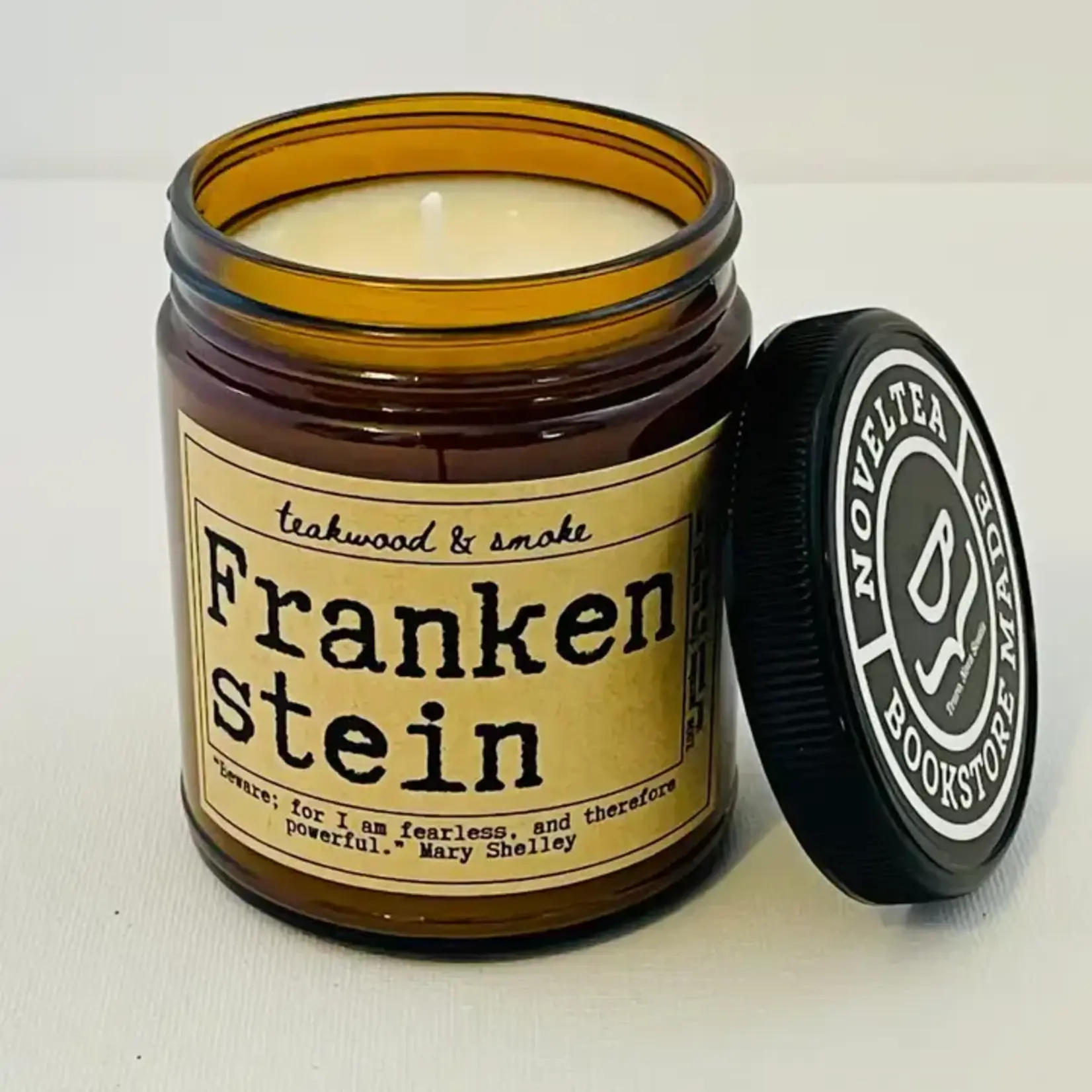 NovelTea Bookstore & gifts Frankenstein - Teakwood & Smoke Scented Candle
